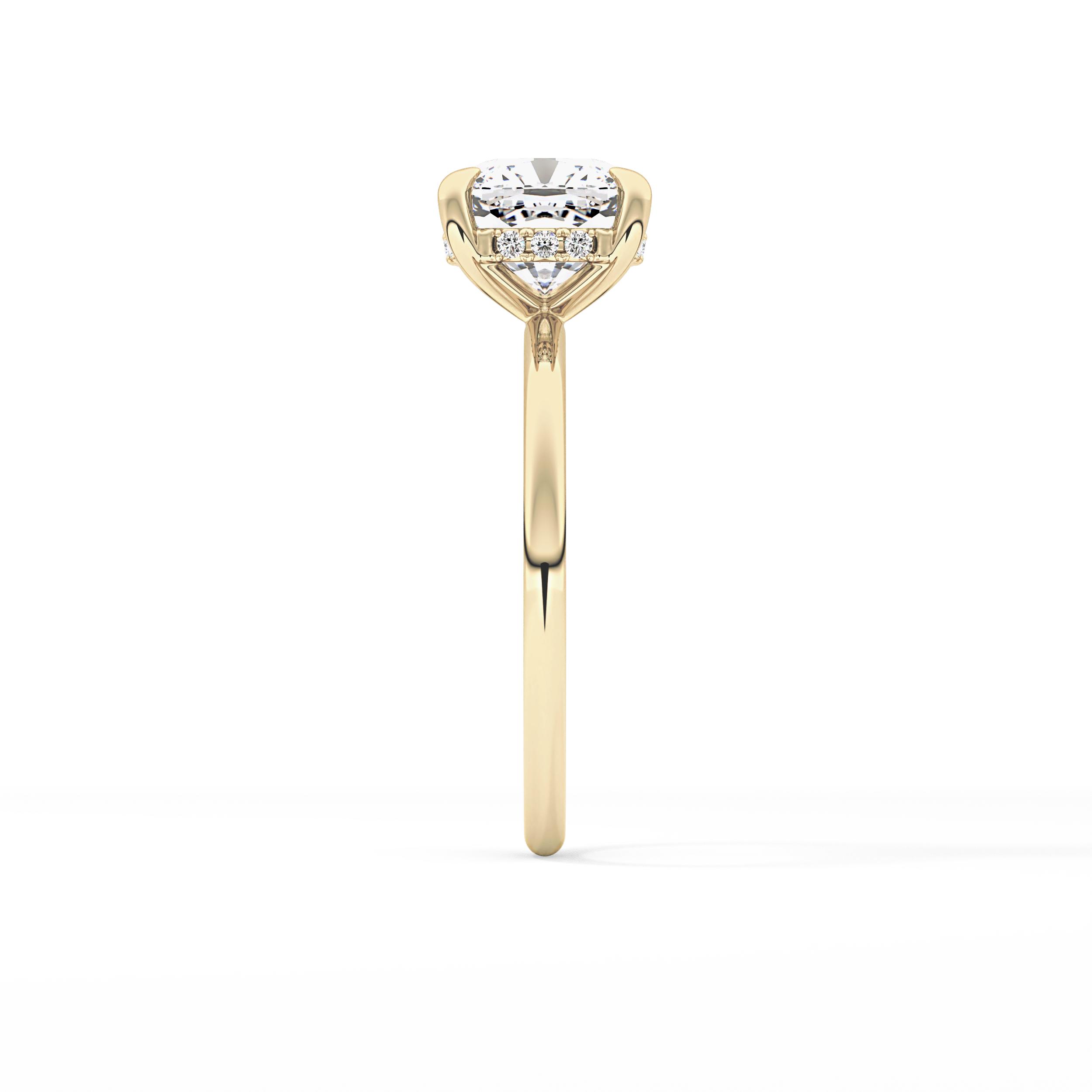 Cushion Hidden Halo Lab Grown Diamond Engagement Ring
