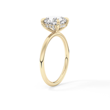 Cushion Hidden Halo Lab Grown Diamond Engagement Ring