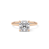 Cushion Hidden Halo Lab Grown Diamond Engagement Ring