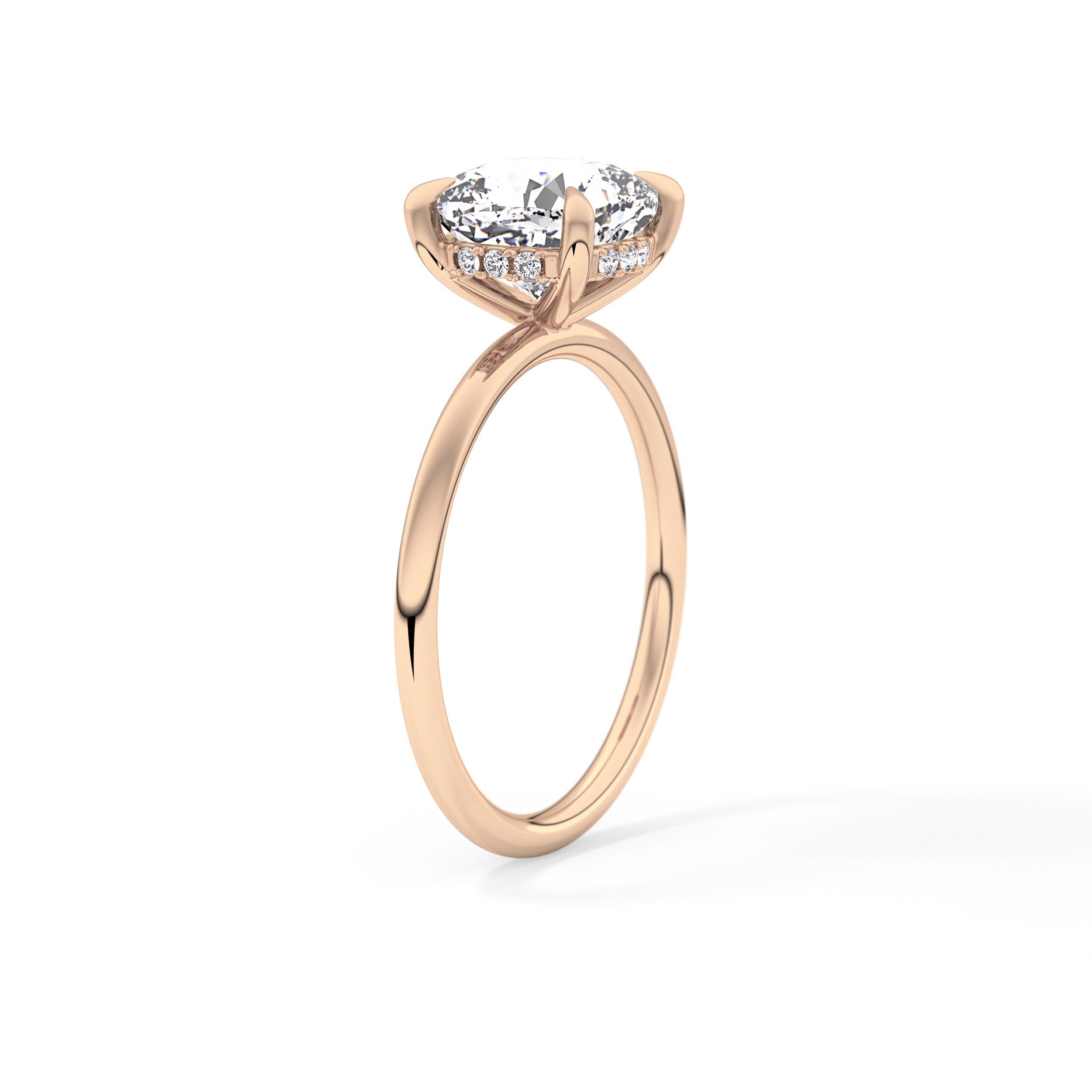 Cushion Hidden Halo Lab Grown Diamond Engagement Ring