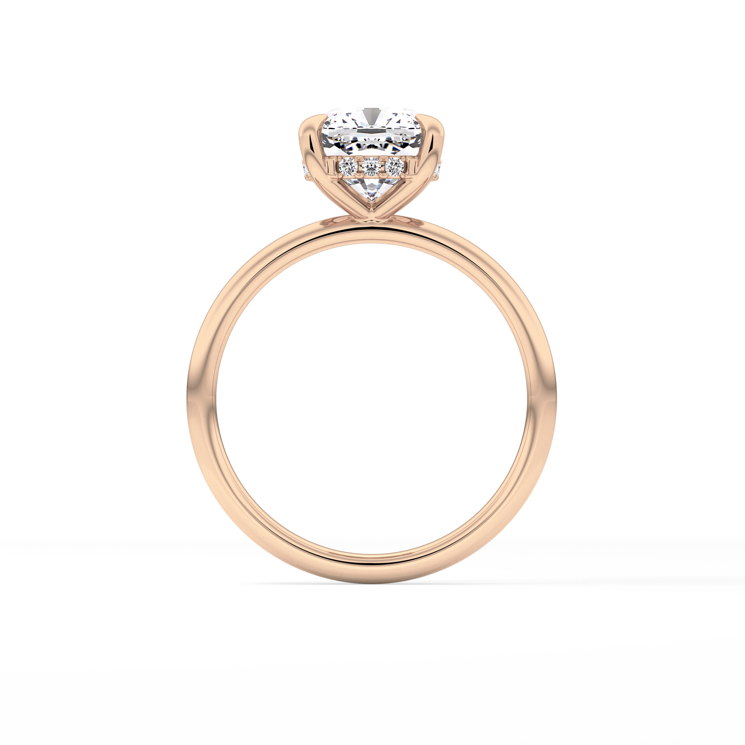 Cushion Hidden Halo Lab Grown Diamond Engagement Ring