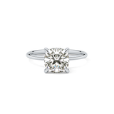 Cushion Hidden Halo Lab Grown Diamond Engagement Ring