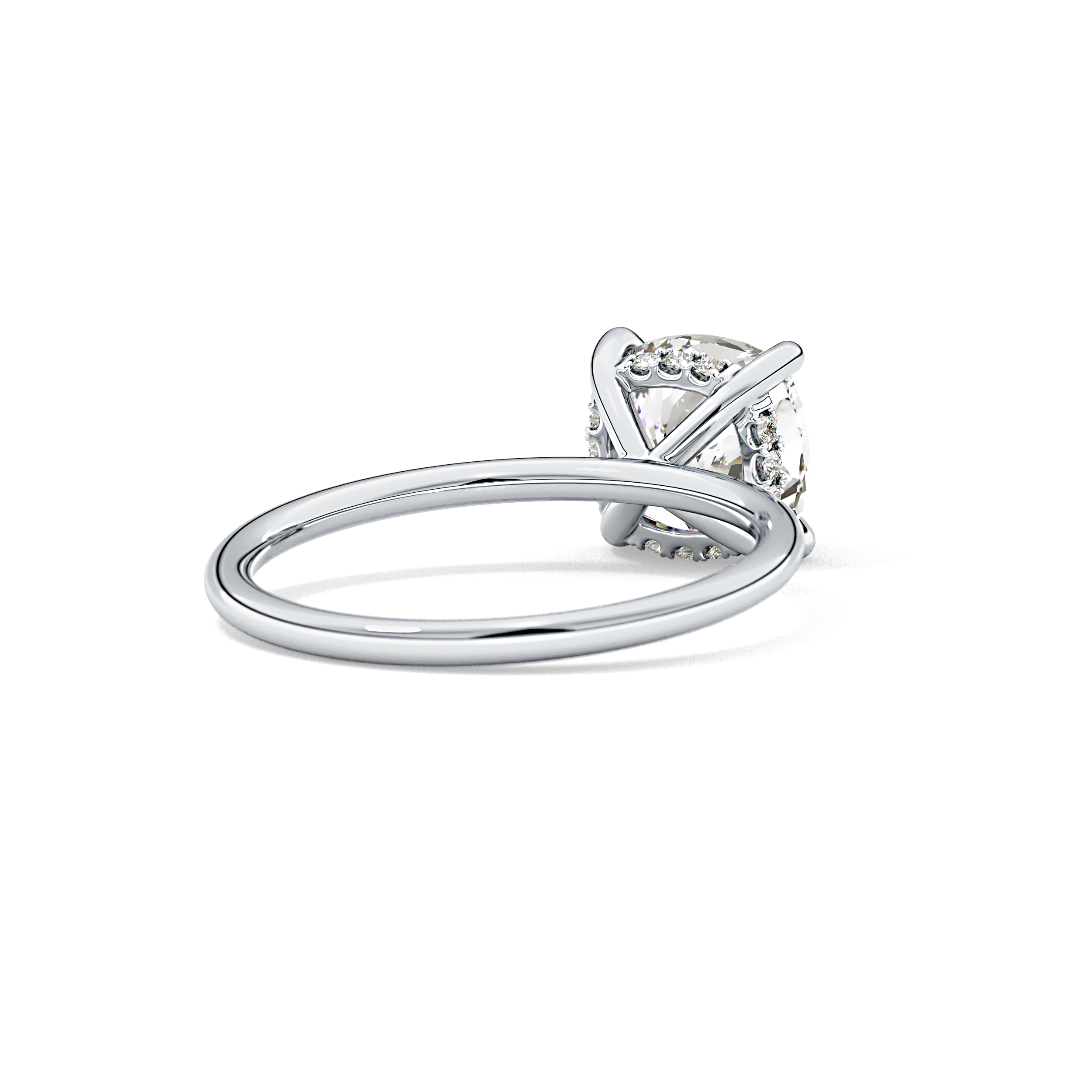 Cushion Hidden Halo Lab Grown Diamond Engagement Ring