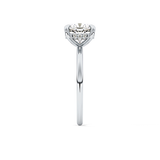 Cushion Hidden Halo Lab Grown Diamond Engagement Ring