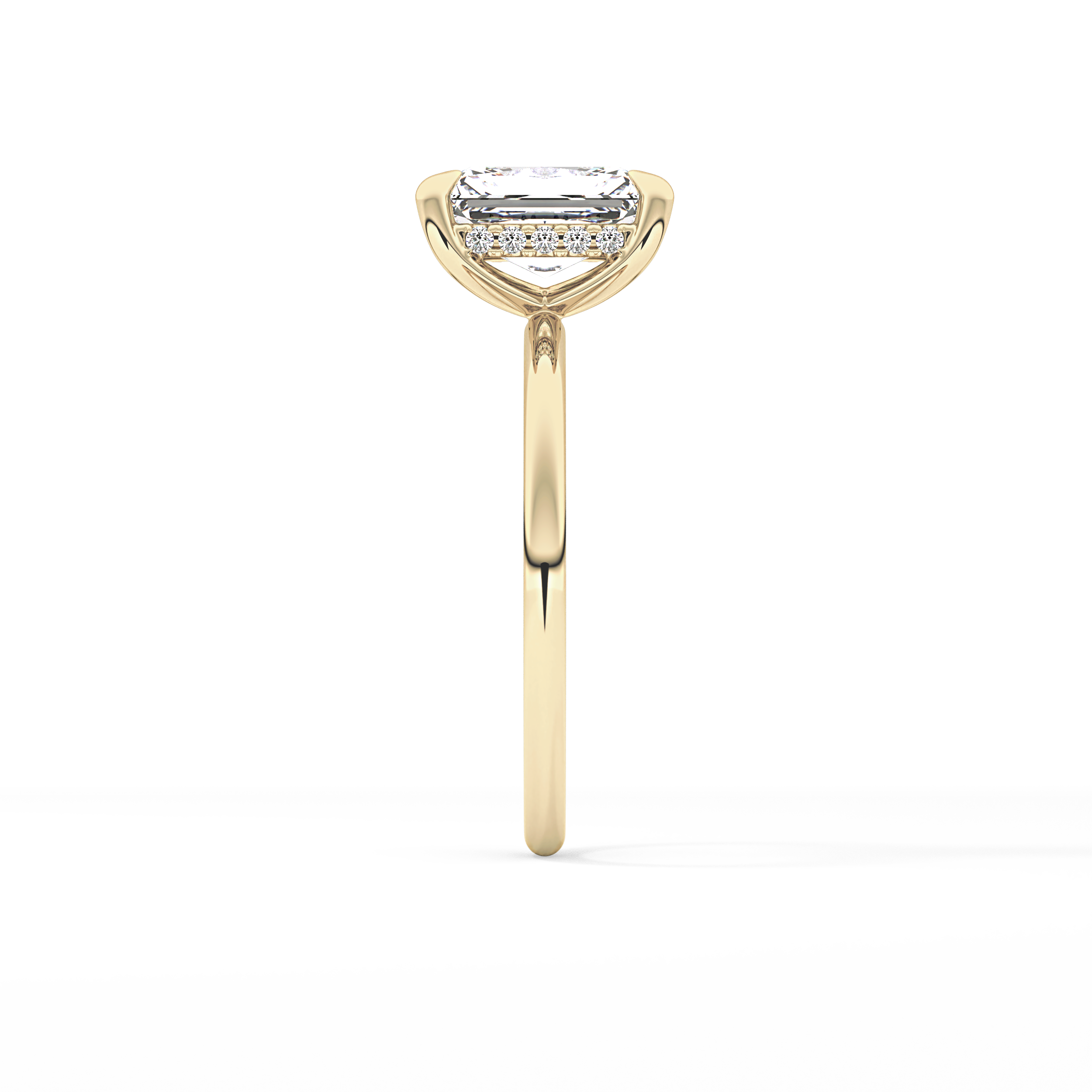 Radiant Hidden Halo Lab Grown Diamond Engagement Ring