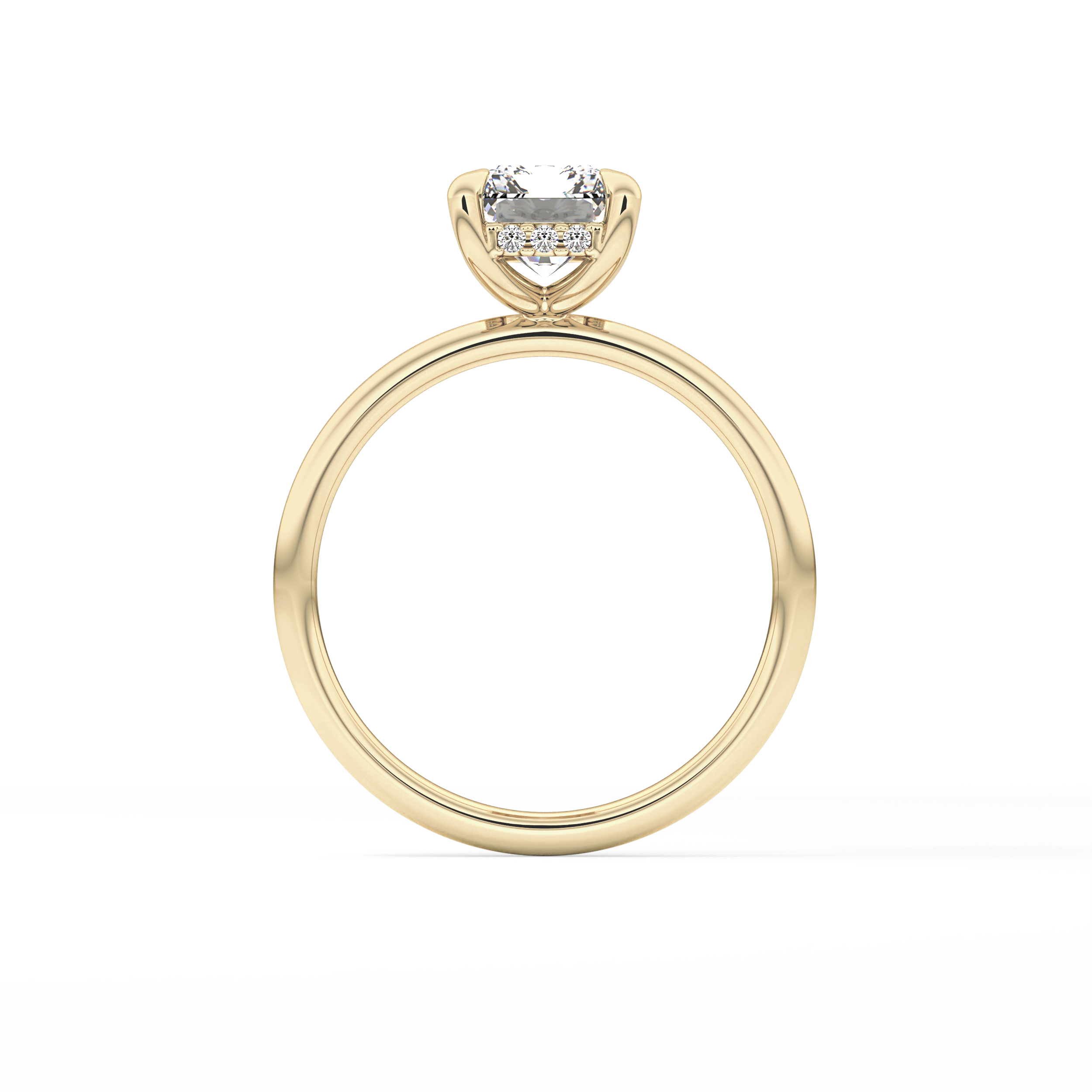 Radiant Hidden Halo Lab Grown Diamond Engagement Ring
