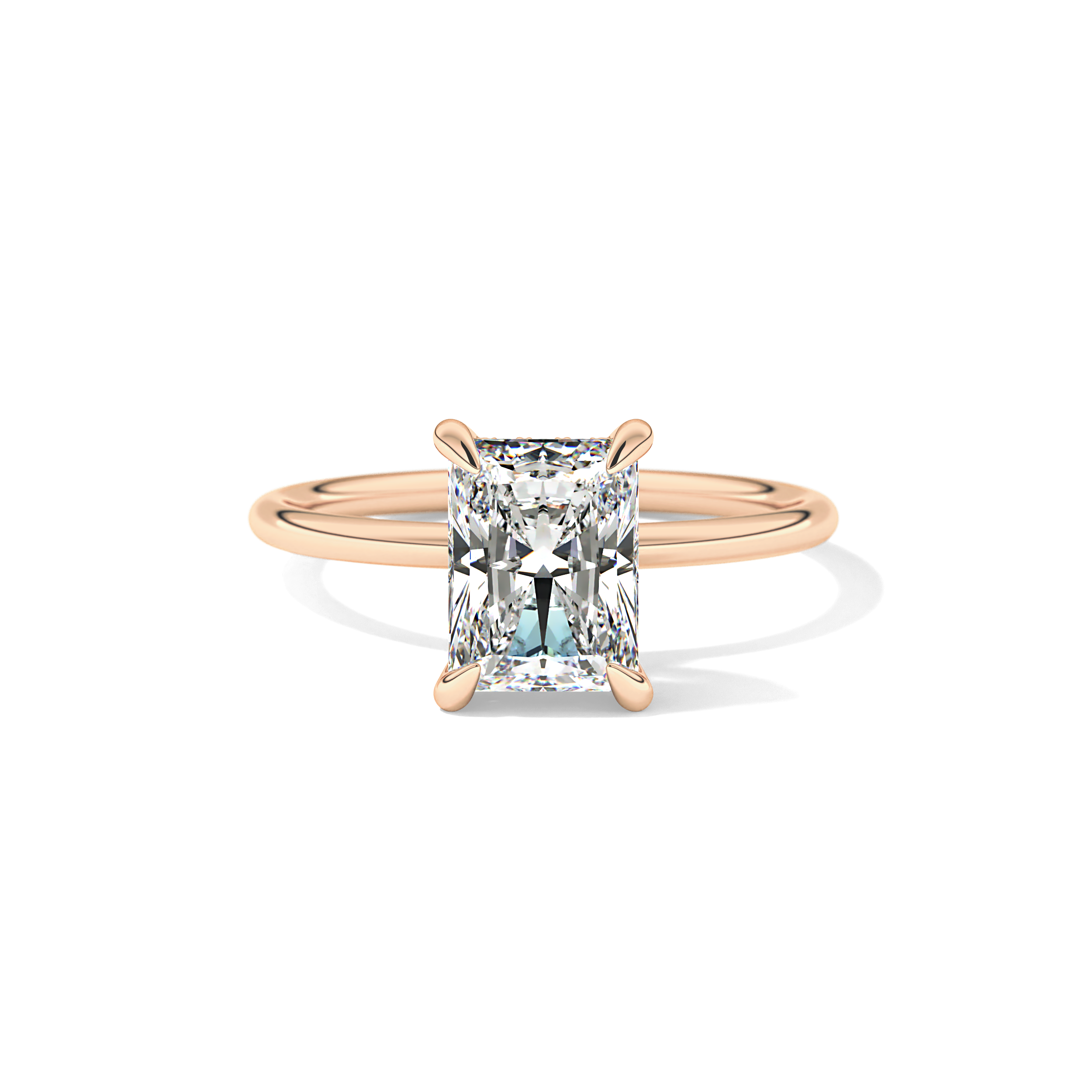 Radiant Hidden Halo Lab Grown Diamond Engagement Ring