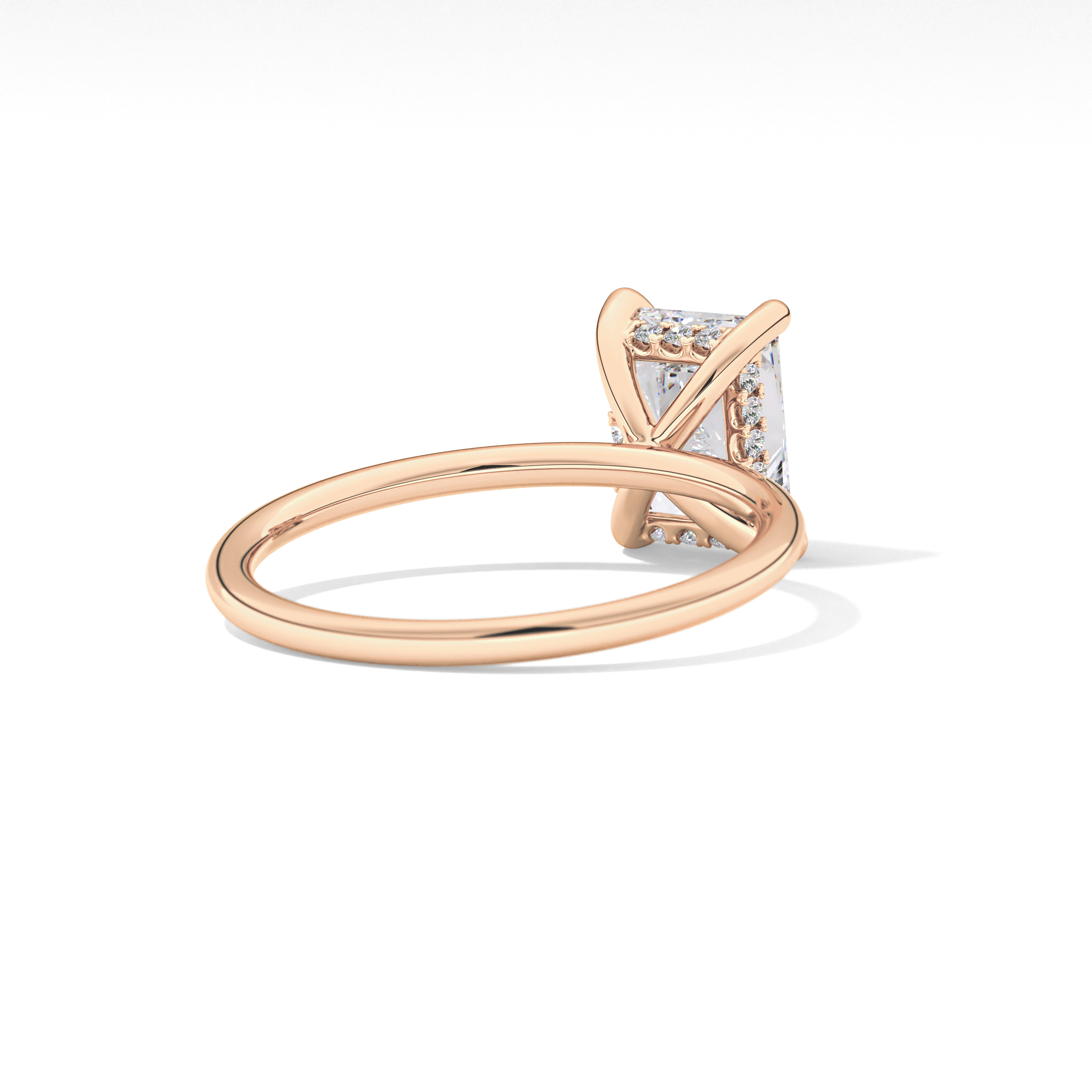 Radiant Hidden Halo Lab Grown Diamond Engagement Ring