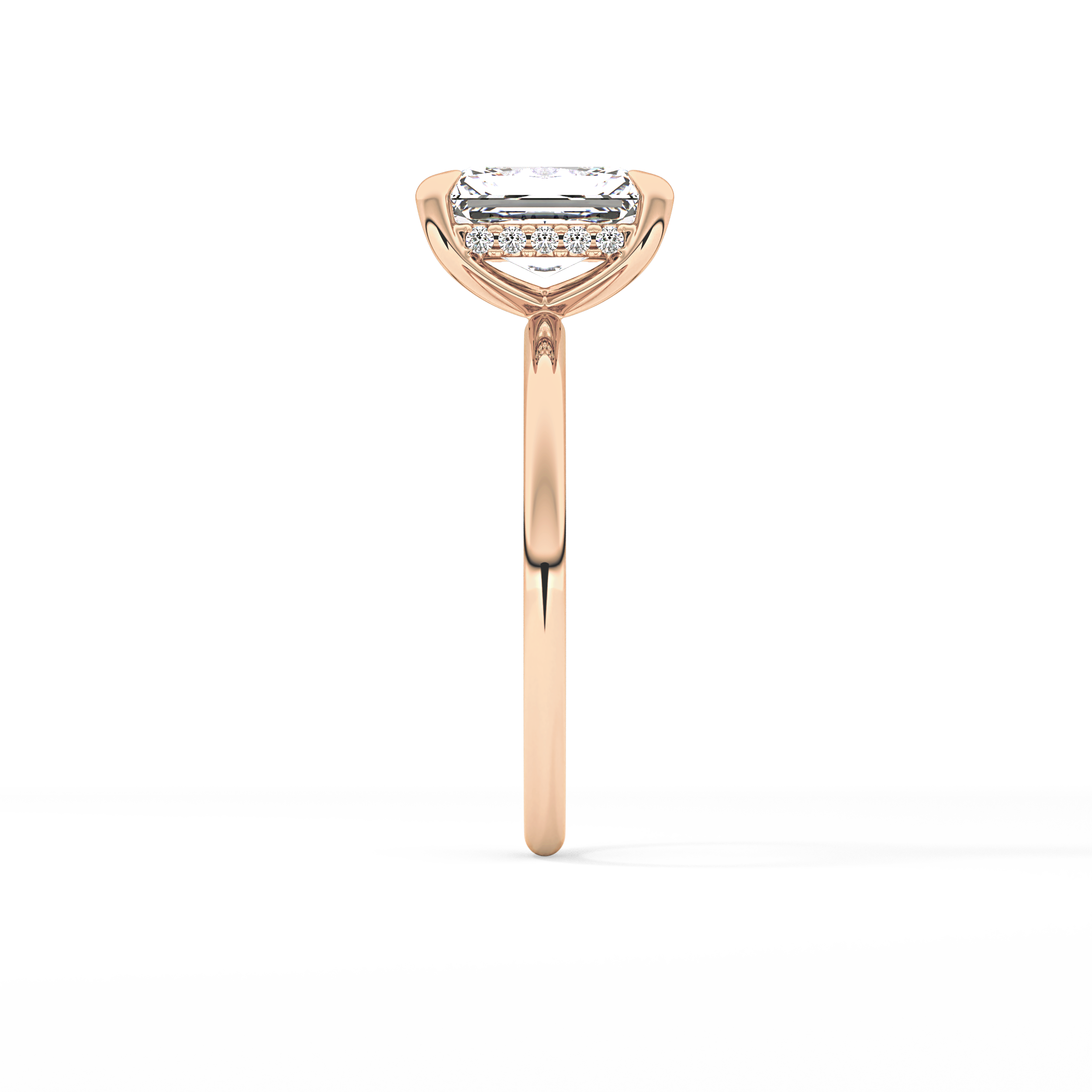 Radiant Hidden Halo Lab Grown Diamond Engagement Ring