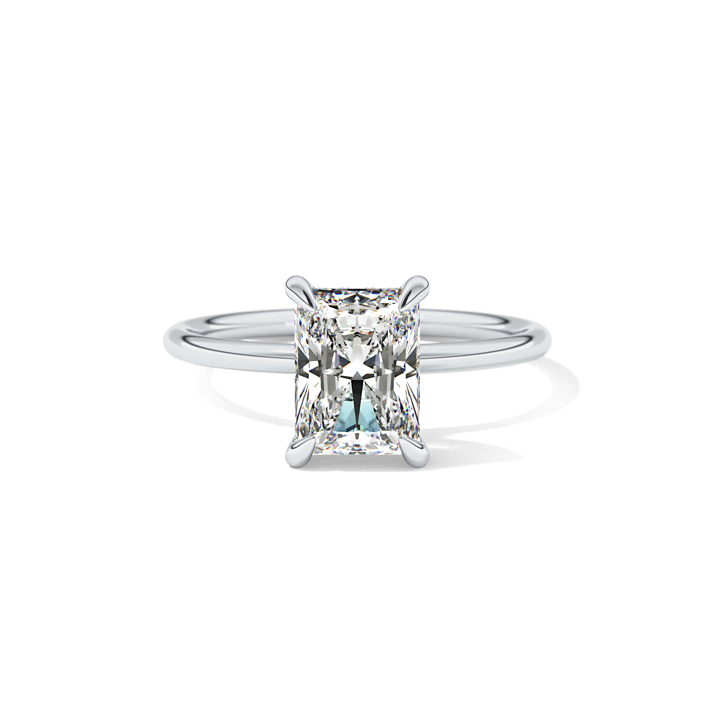 Radiant Hidden Halo Lab Grown Diamond Engagement Ring