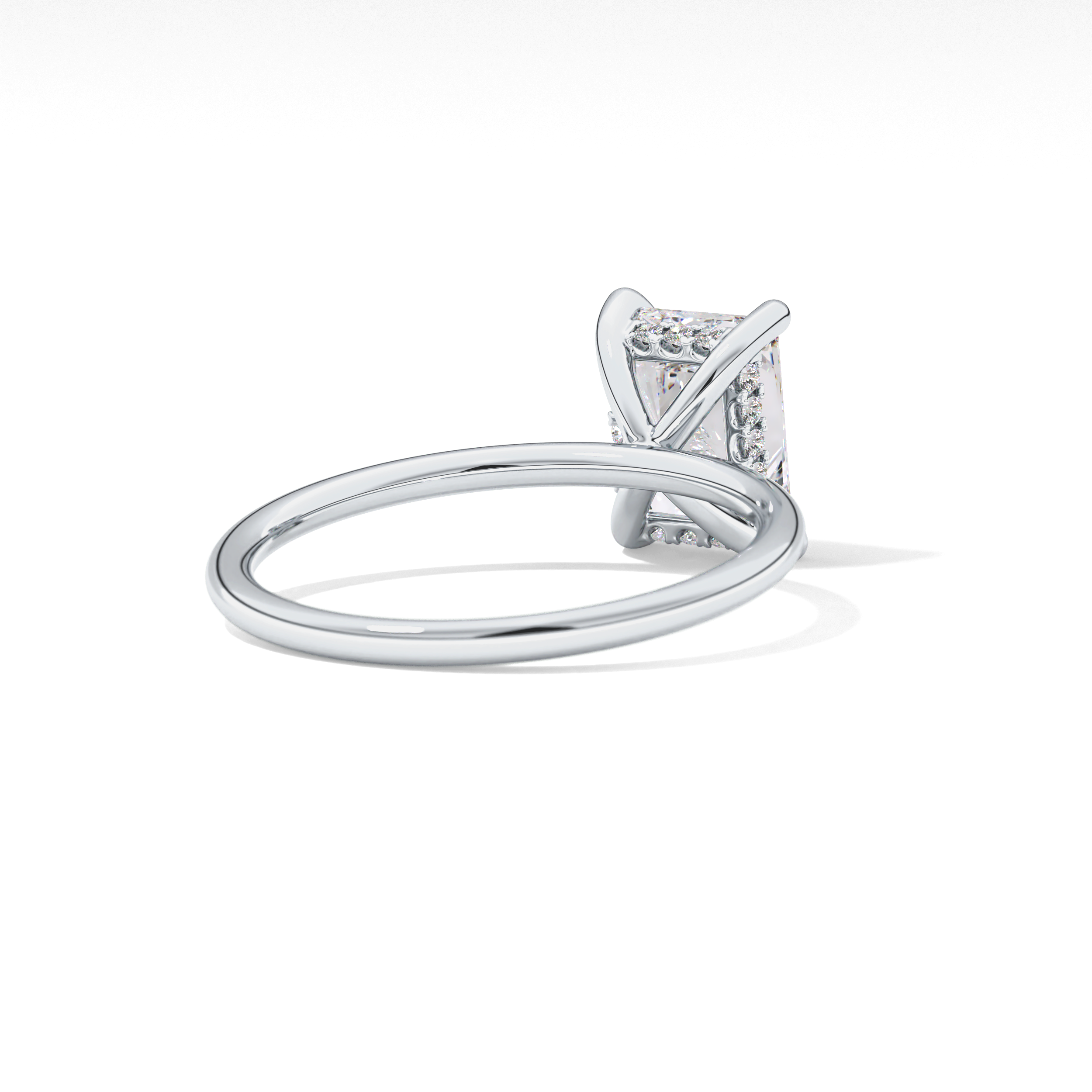 Radiant Hidden Halo Lab Grown Diamond Engagement Ring