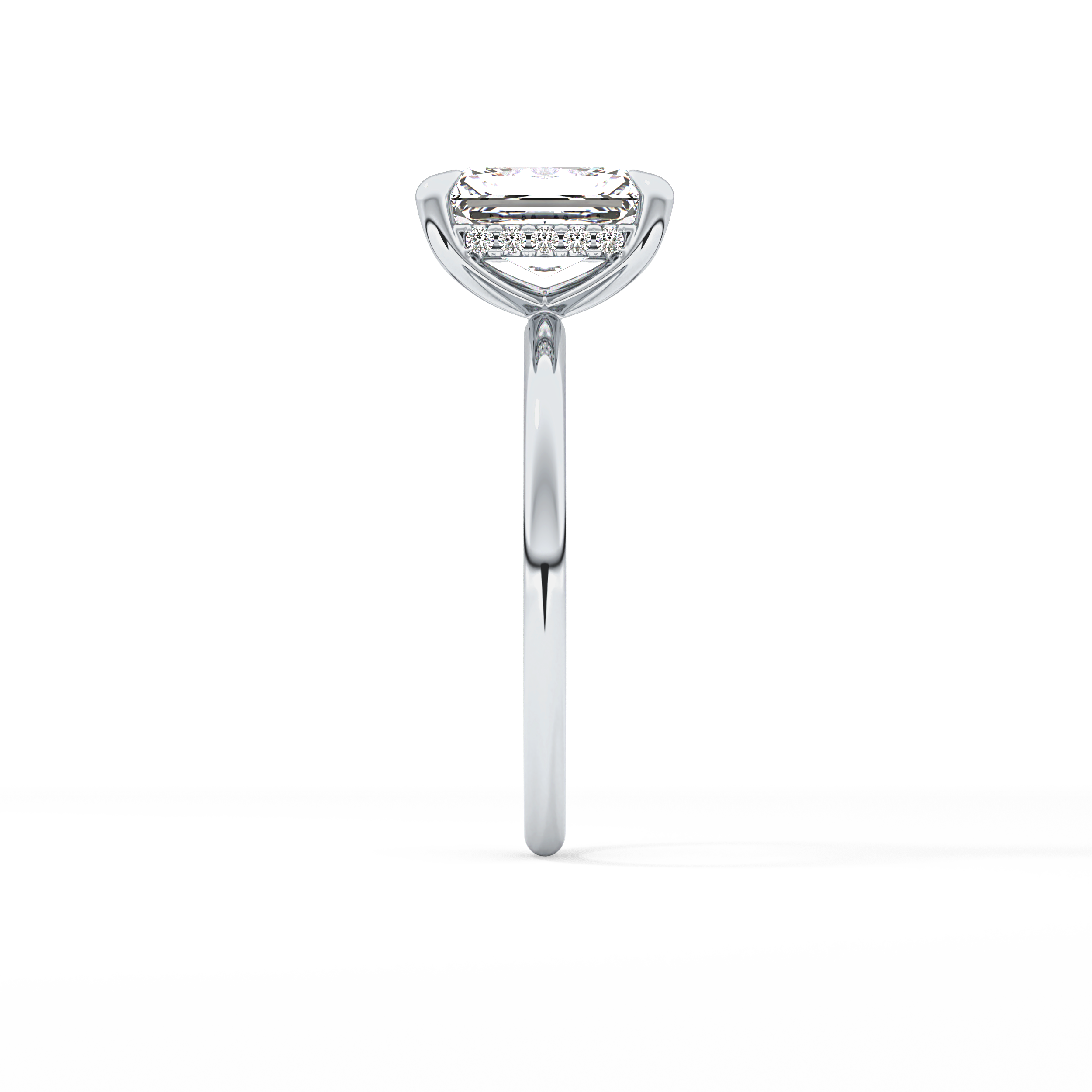 Radiant Hidden Halo Lab Grown Diamond Engagement Ring