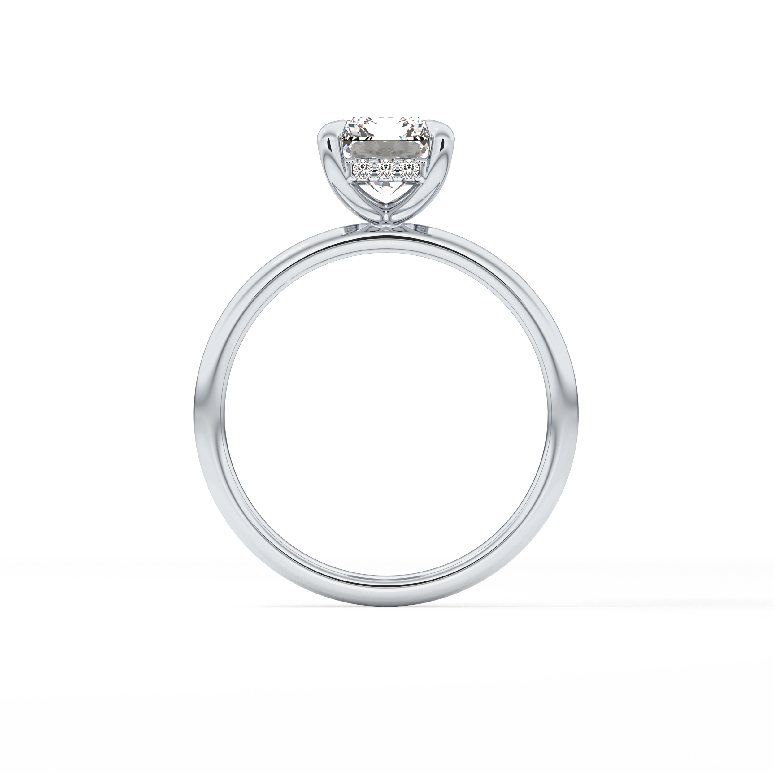 Radiant Hidden Halo Lab Grown Diamond Engagement Ring