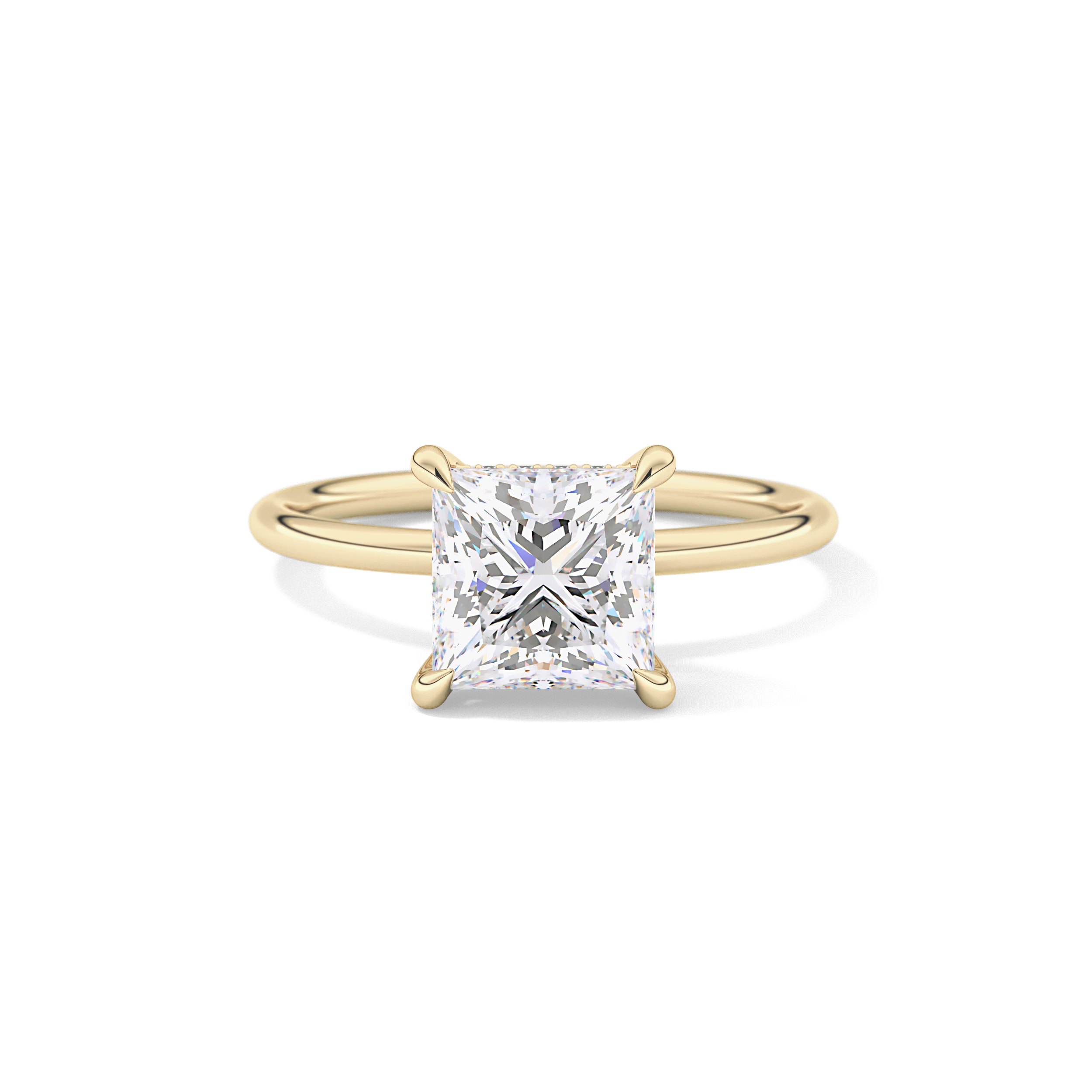 Princess Hidden Halo Lab Grown Diamond Engagement Ring