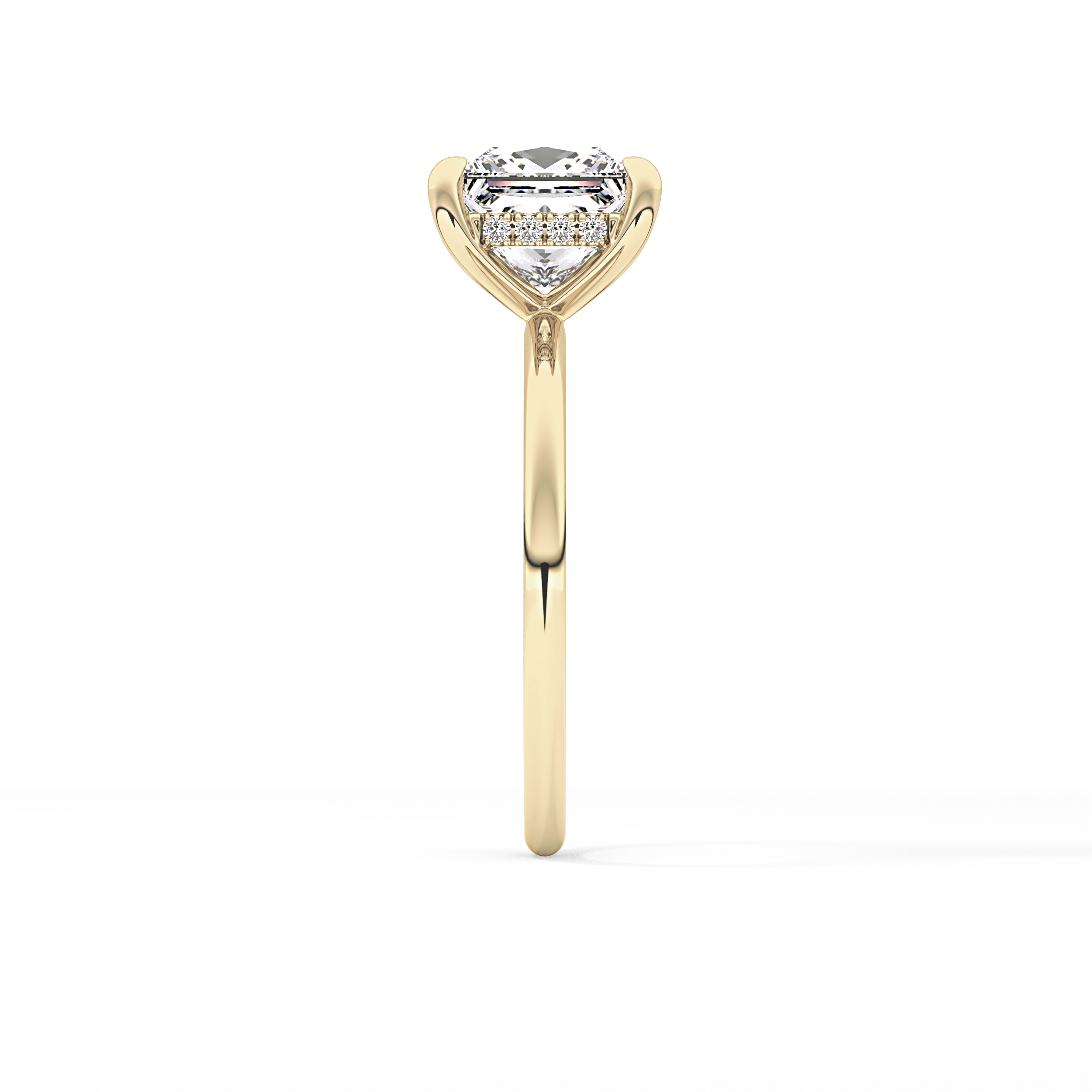 Princess Hidden Halo Lab Grown Diamond Engagement Ring