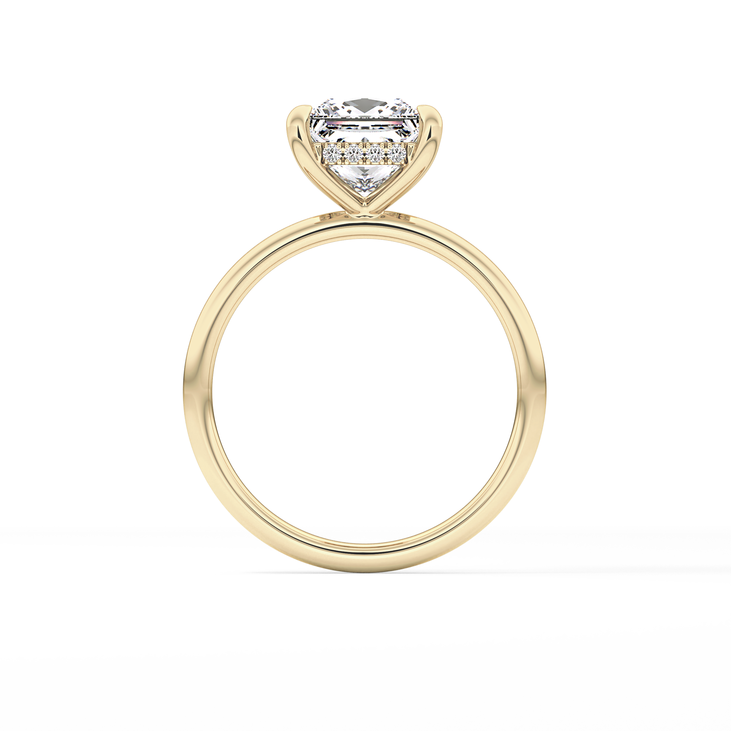 Princess Hidden Halo Lab Grown Diamond Engagement Ring