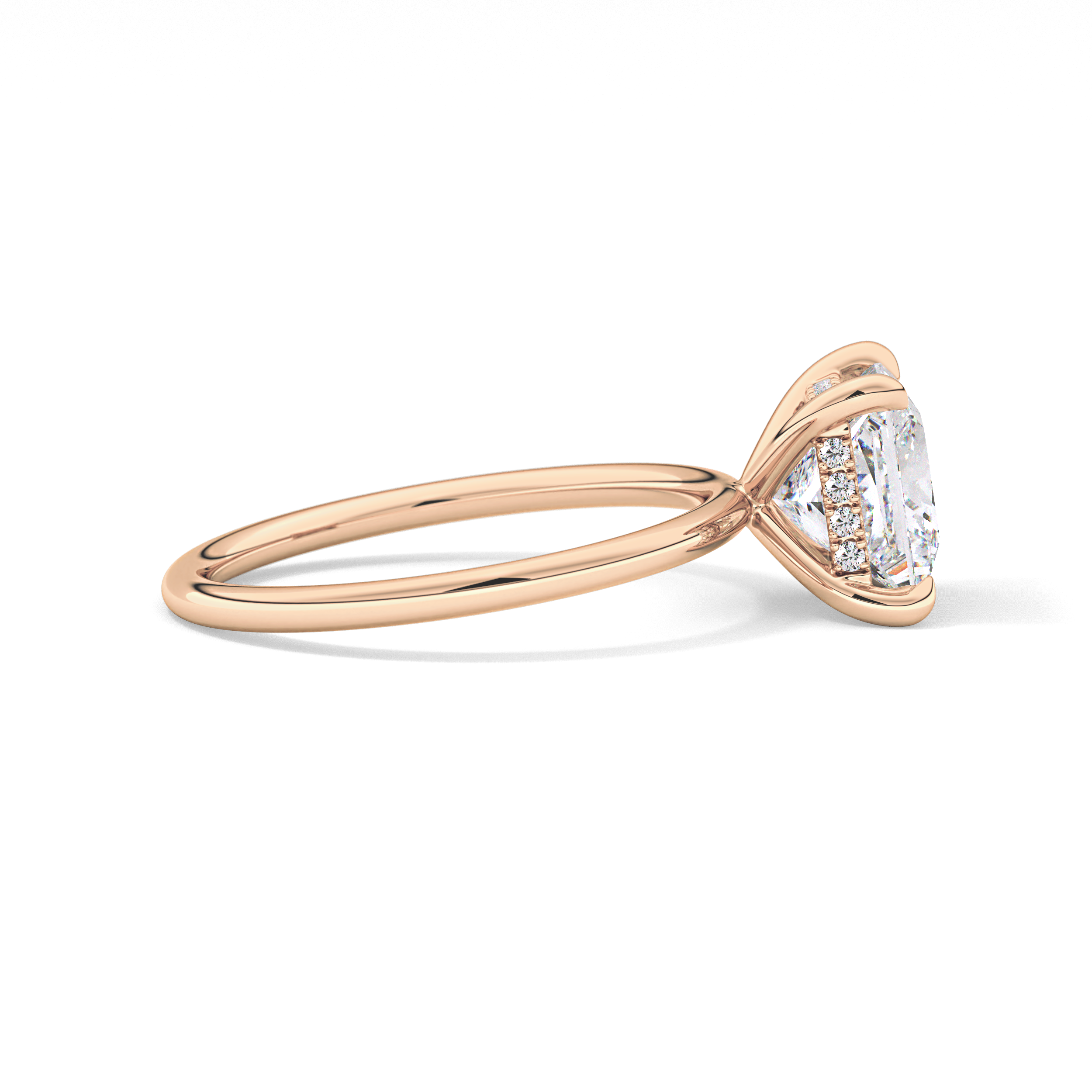 Princess Hidden Halo Lab Grown Diamond Engagement Ring