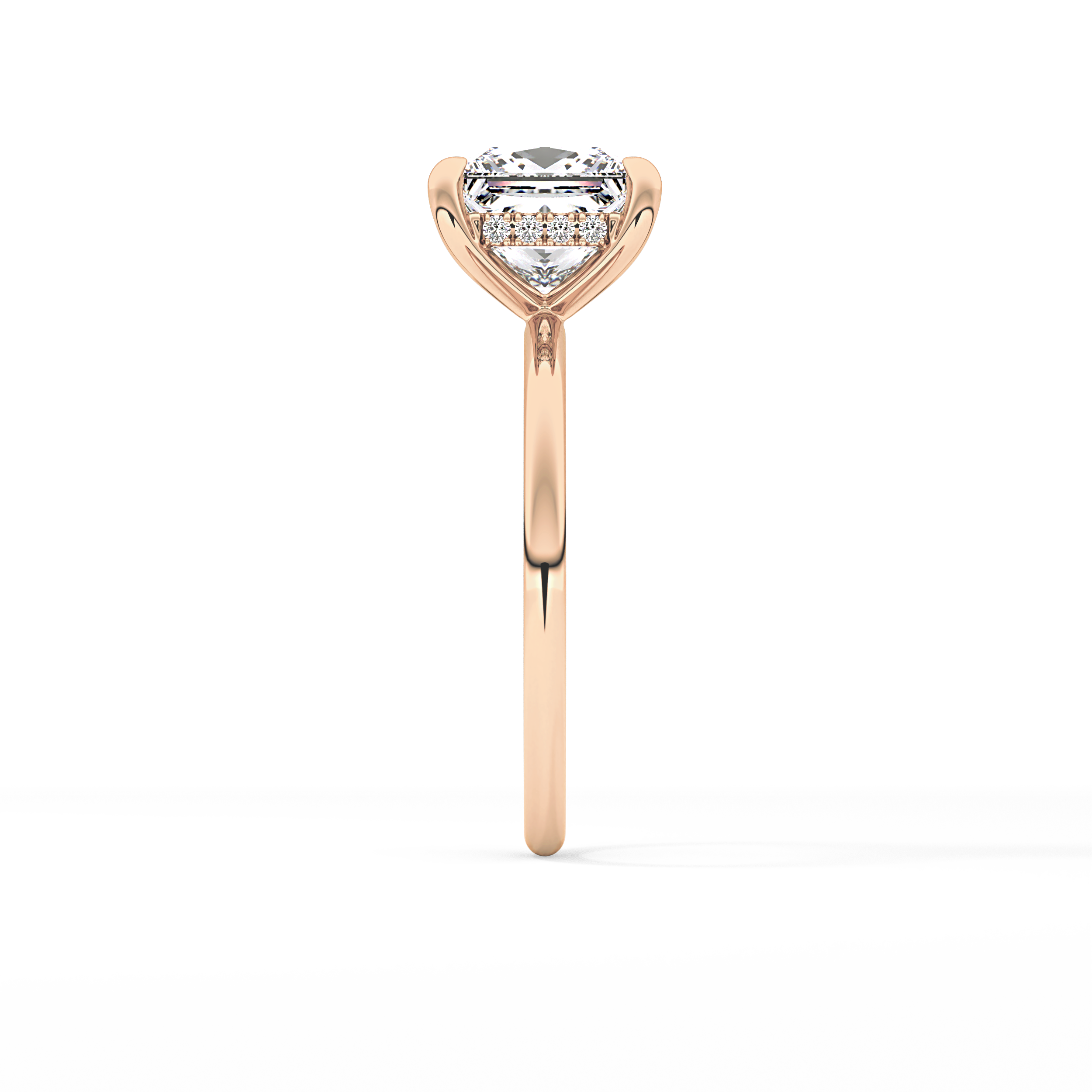 Princess Hidden Halo Lab Grown Diamond Engagement Ring