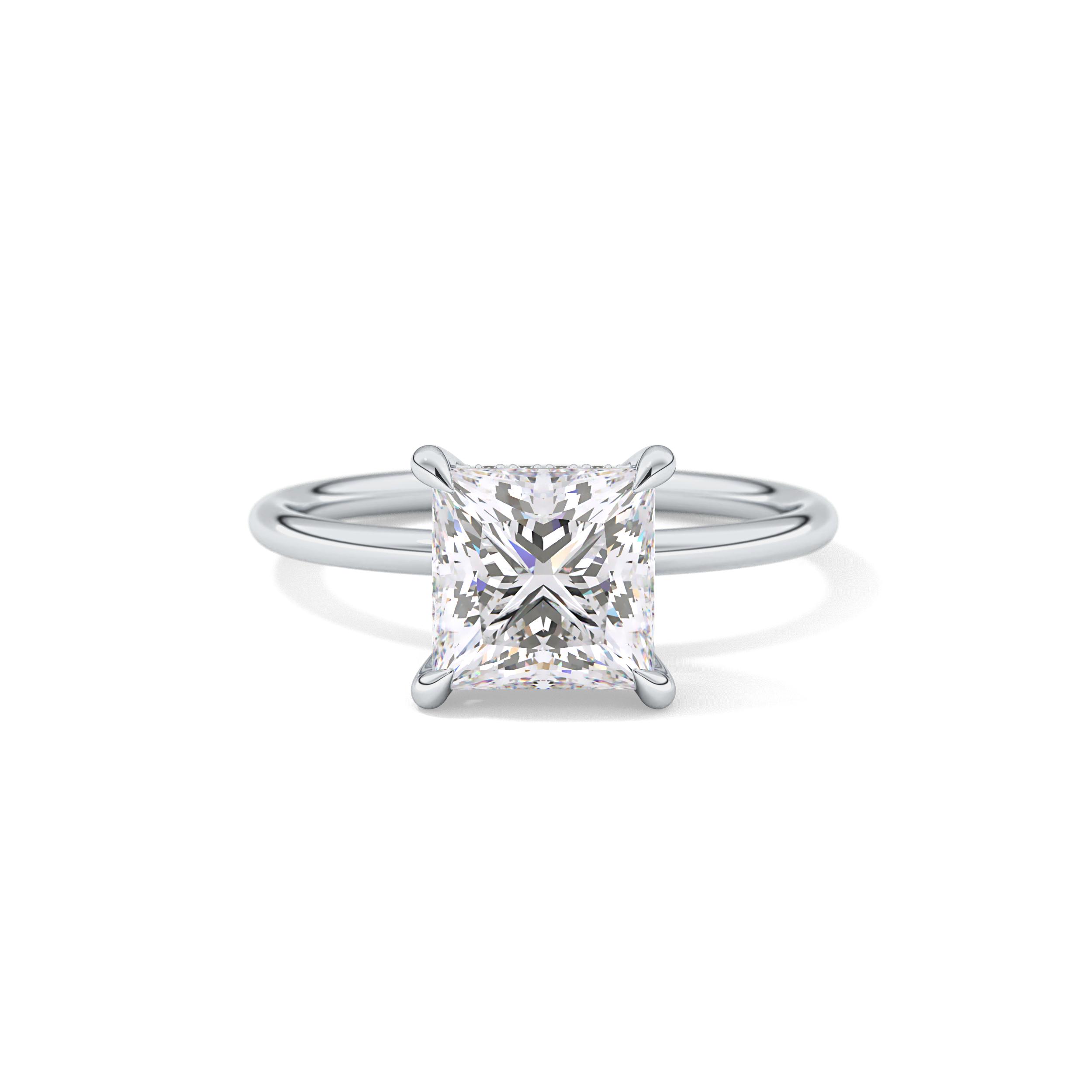 Princess Hidden Halo Lab Grown Diamond Engagement Ring