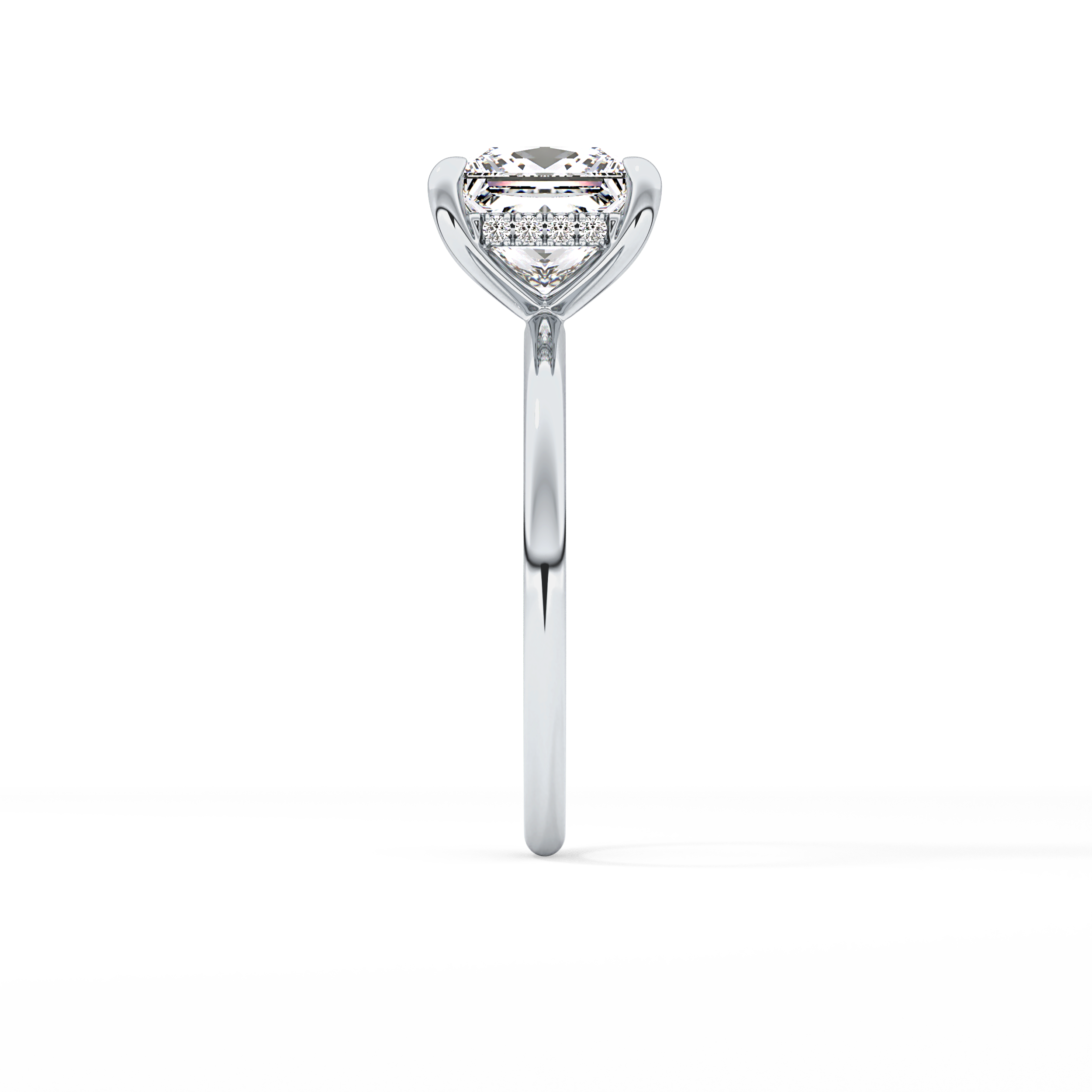 Princess Hidden Halo Lab Grown Diamond Engagement Ring