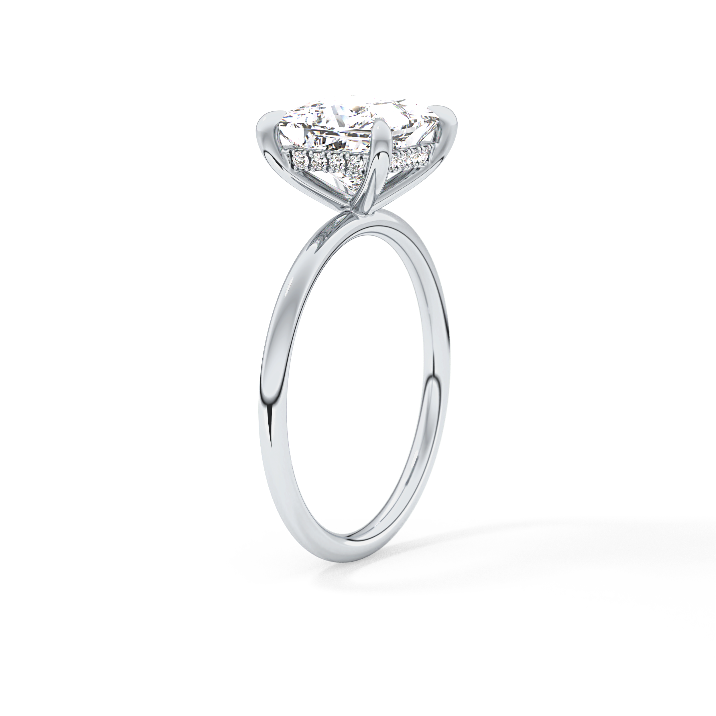 Princess Hidden Halo Lab Grown Diamond Engagement Ring