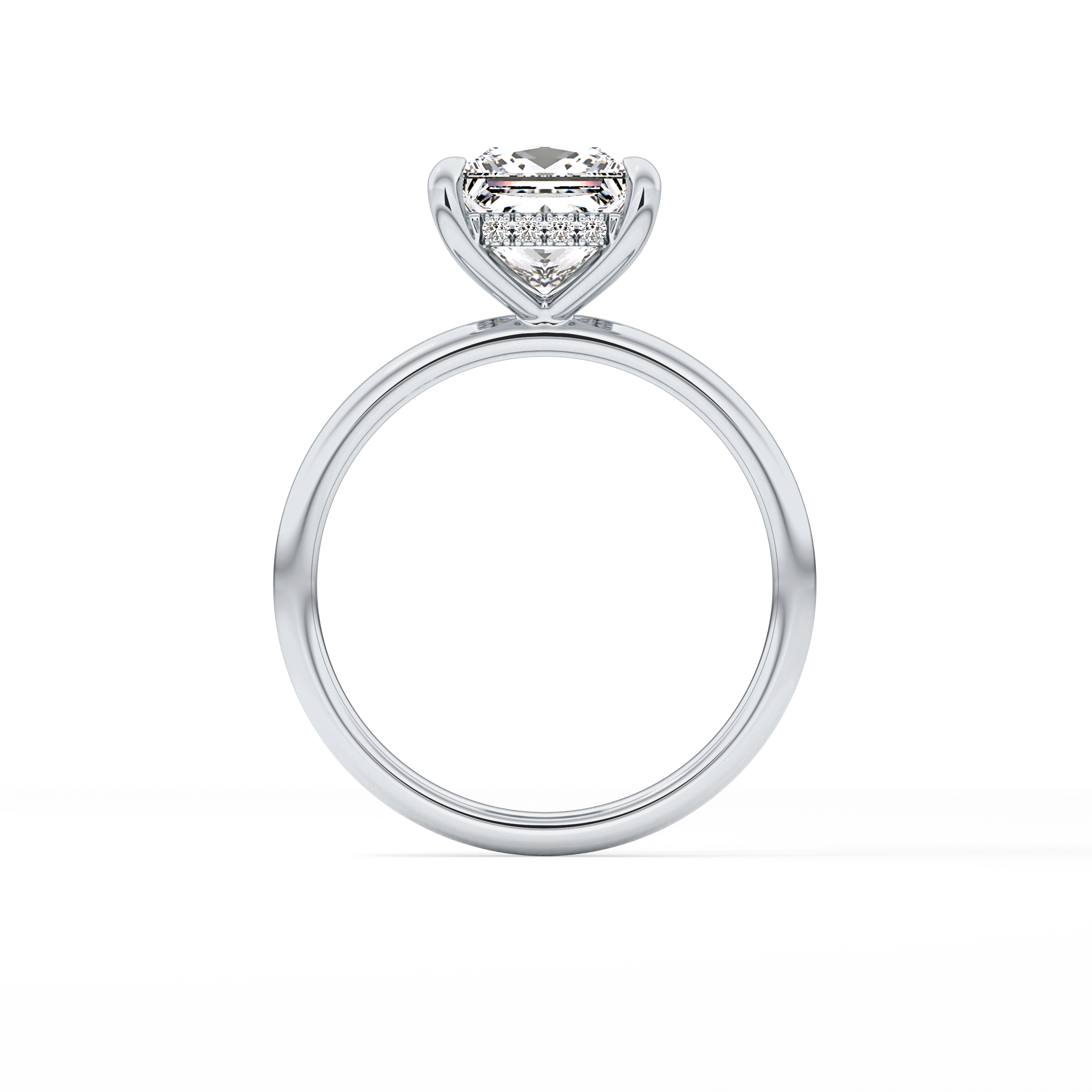 Princess Hidden Halo Lab Grown Diamond Engagement Ring