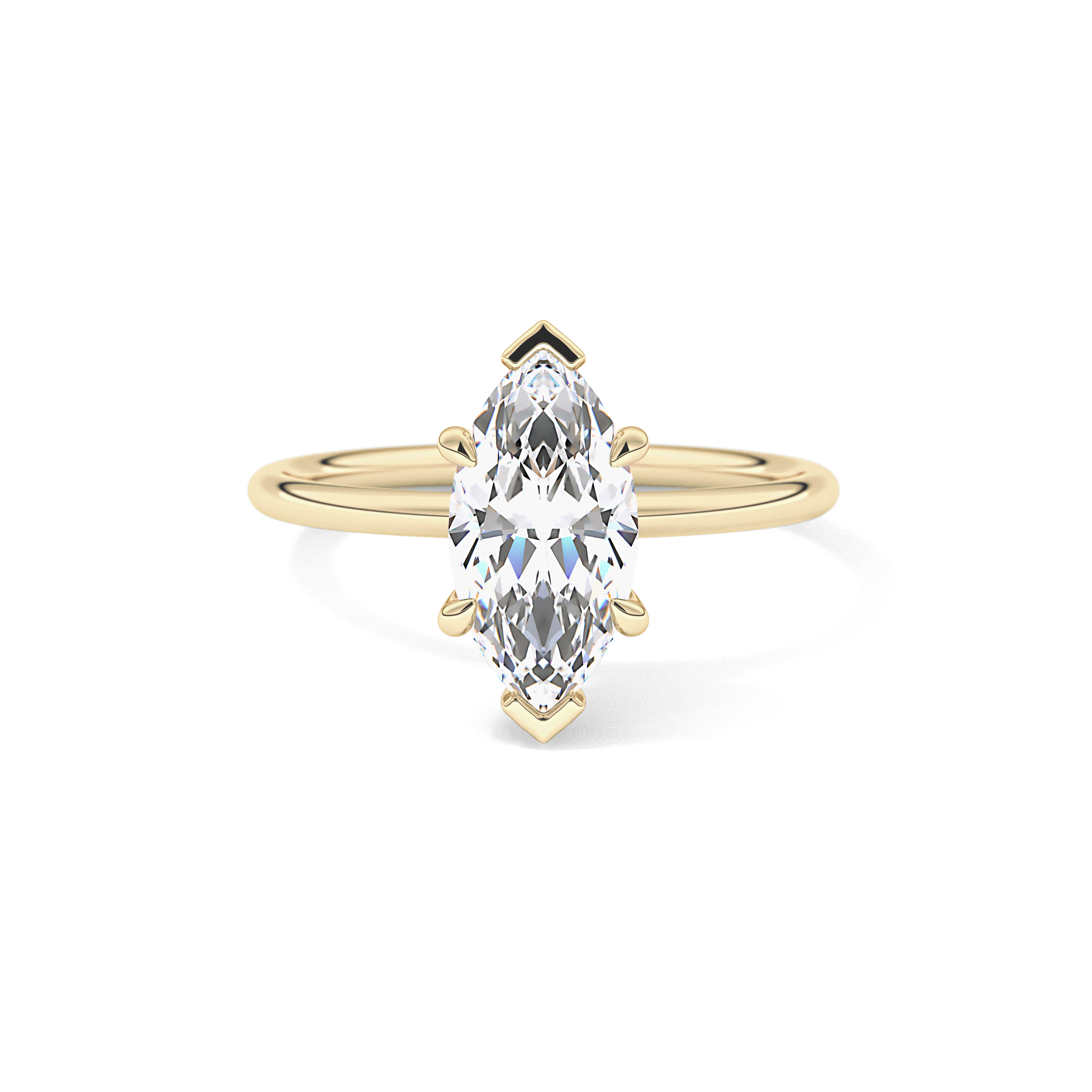 Marquise Hidden Halo Lab Grown Diamond Engagement Ring