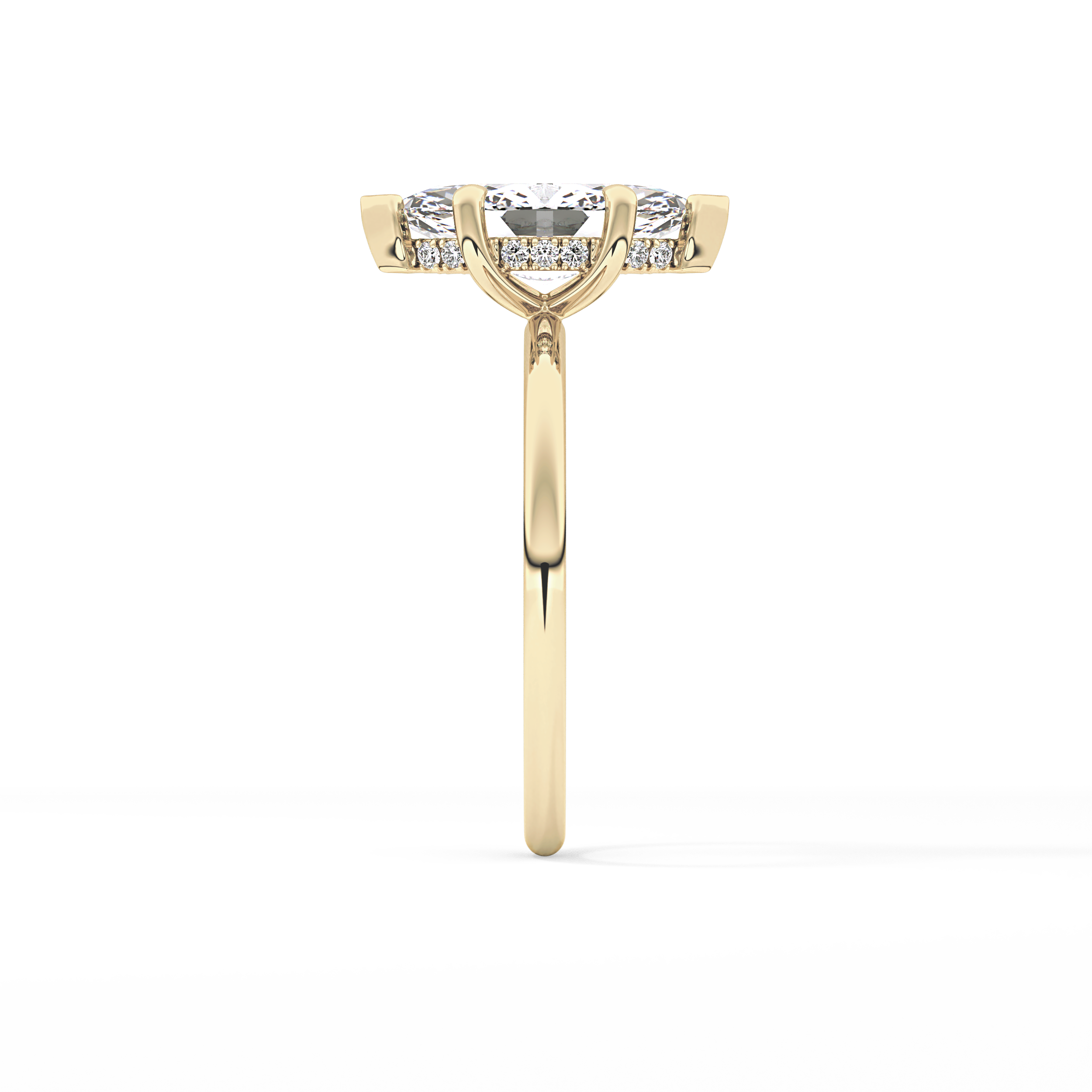 Marquise Hidden Halo Lab Grown Diamond Engagement Ring