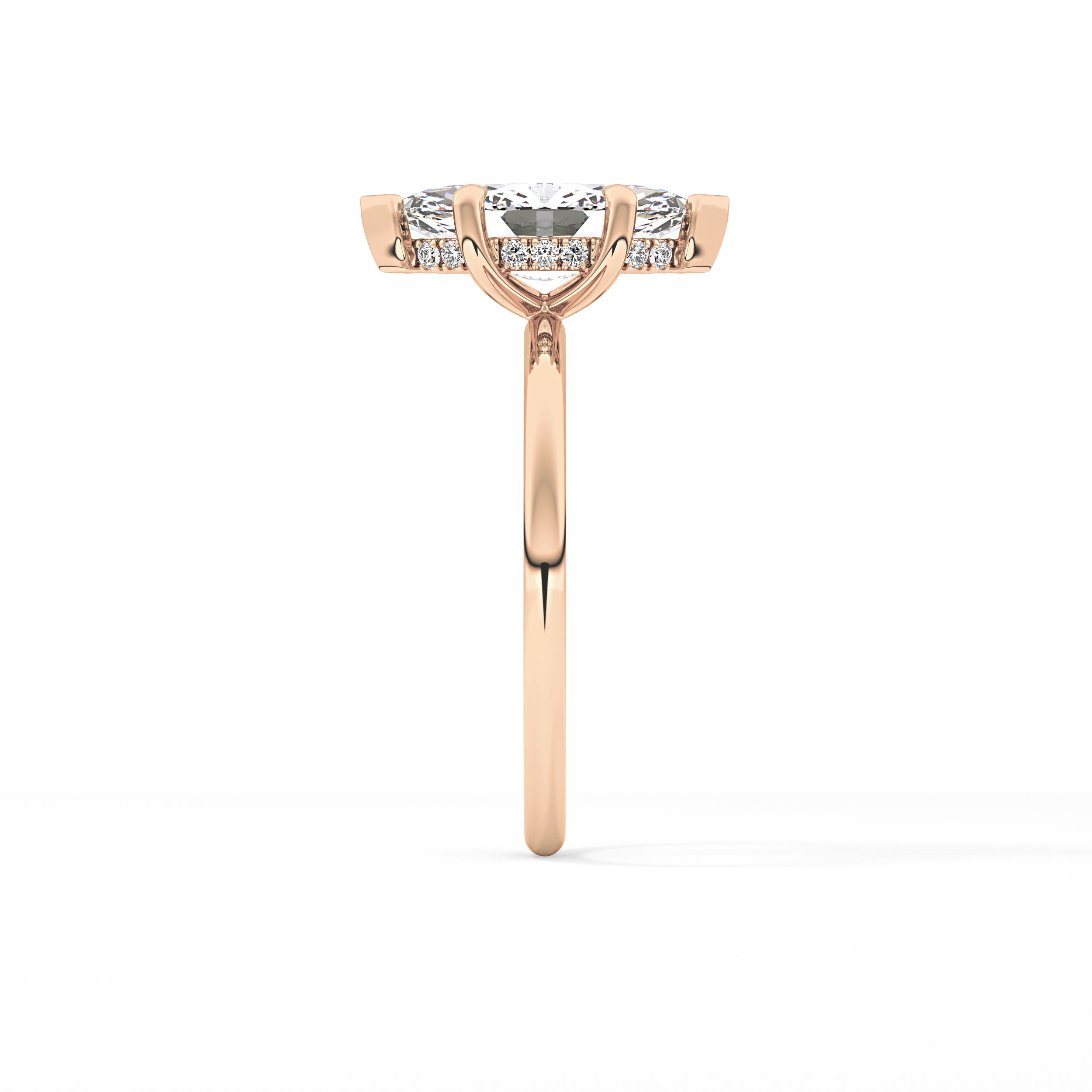 Marquise Hidden Halo Lab Grown Diamond Engagement Ring