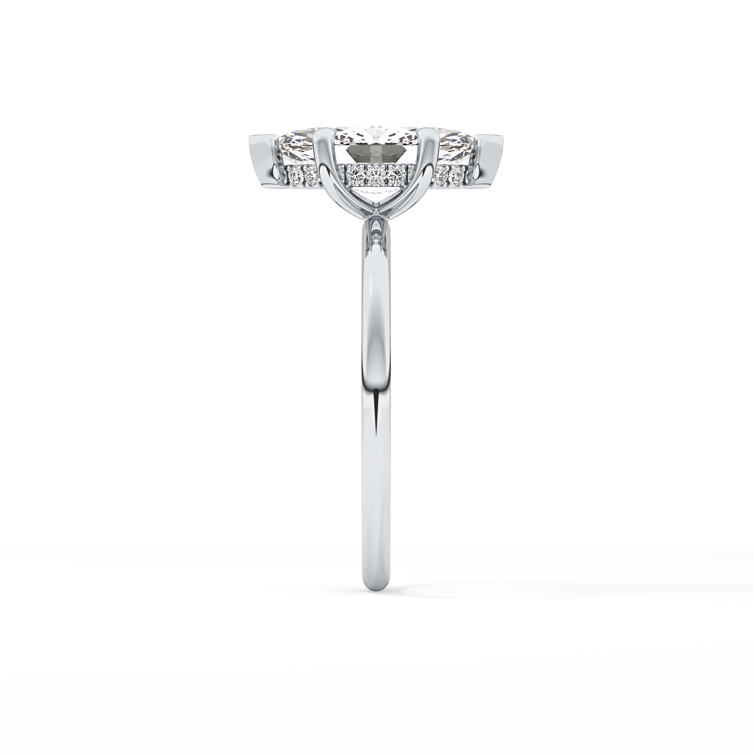 Marquise Hidden Halo Lab Grown Diamond Engagement Ring