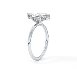 Marquise Hidden Halo Lab Grown Diamond Engagement Ring
