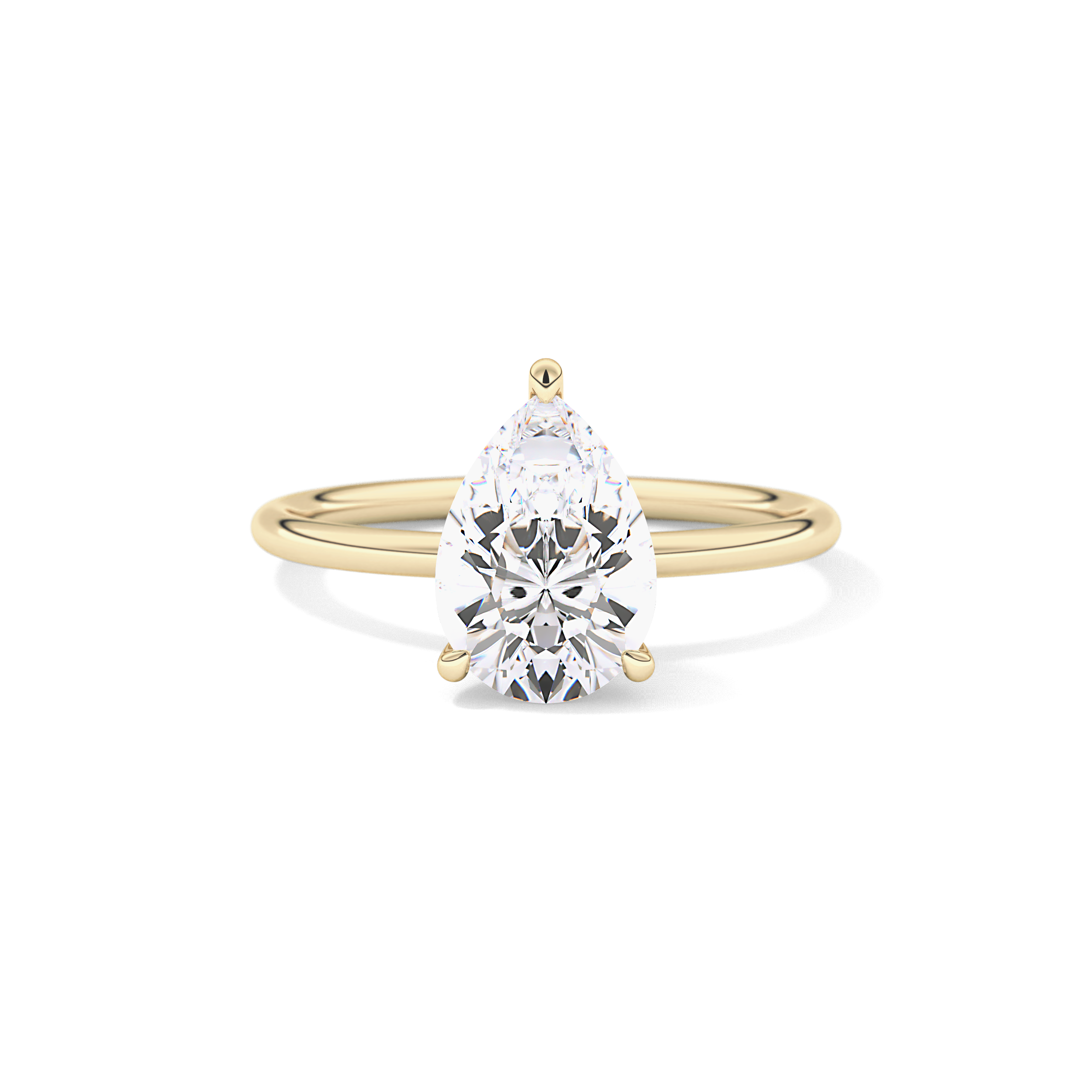 Pear Hidden Halo Lab Grown Diamond Engagement Ring