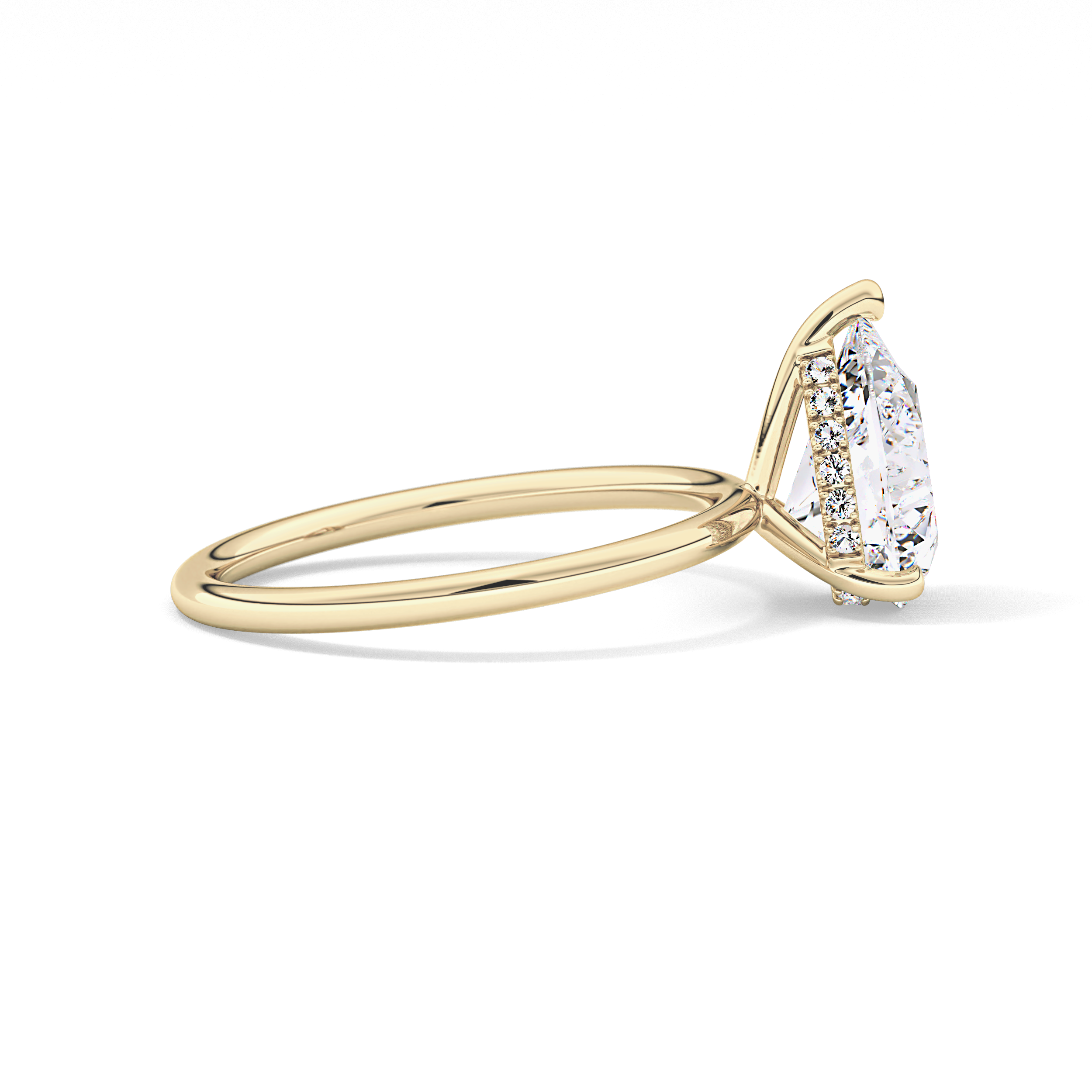 Pear Hidden Halo Lab Grown Diamond Engagement Ring