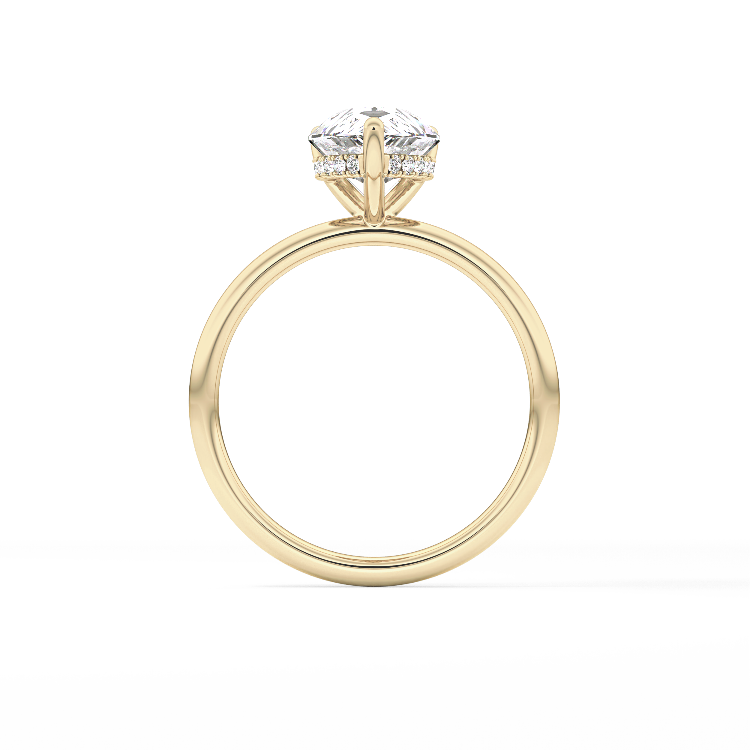 Pear Hidden Halo Lab Grown Diamond Engagement Ring