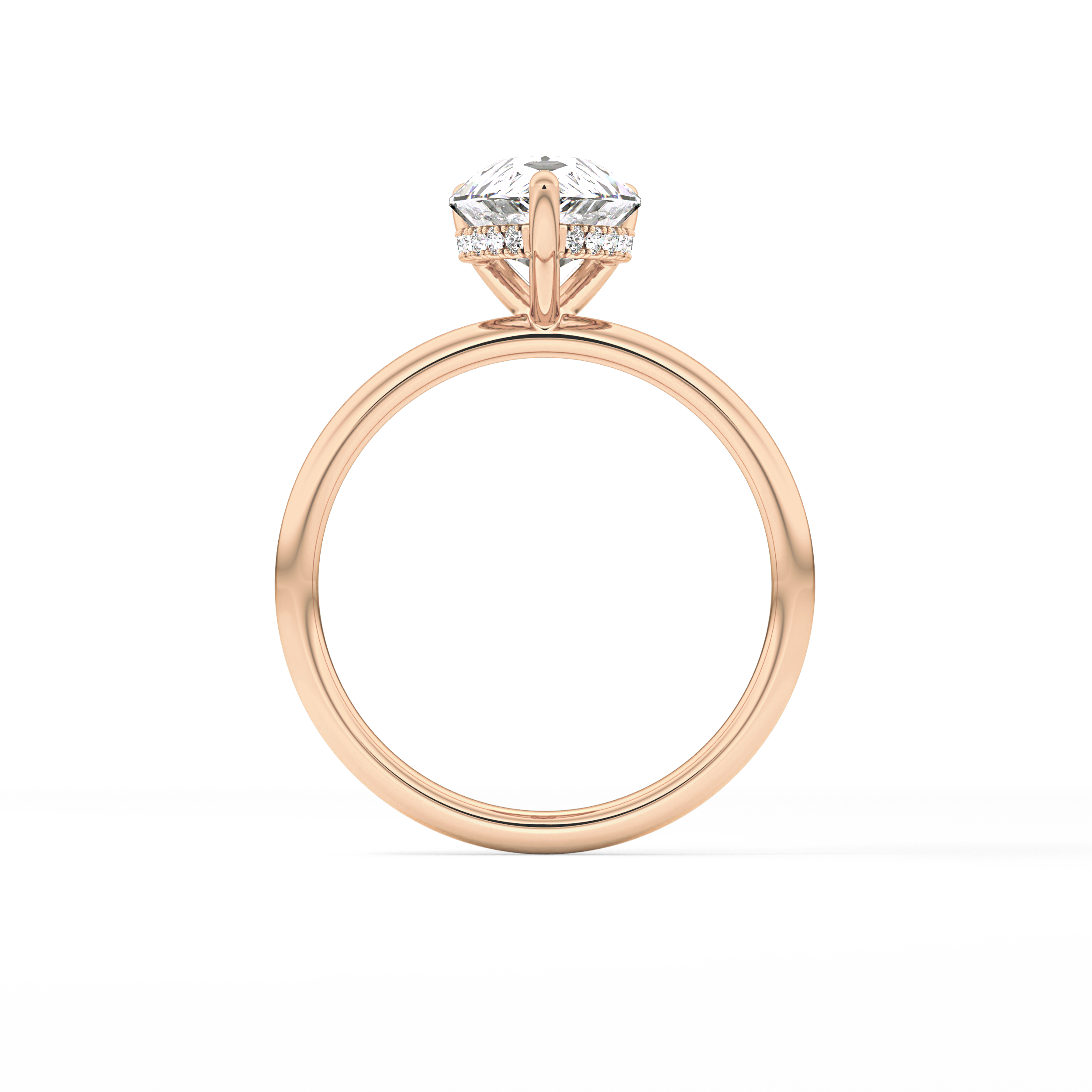 Pear Hidden Halo Lab Grown Diamond Engagement Ring