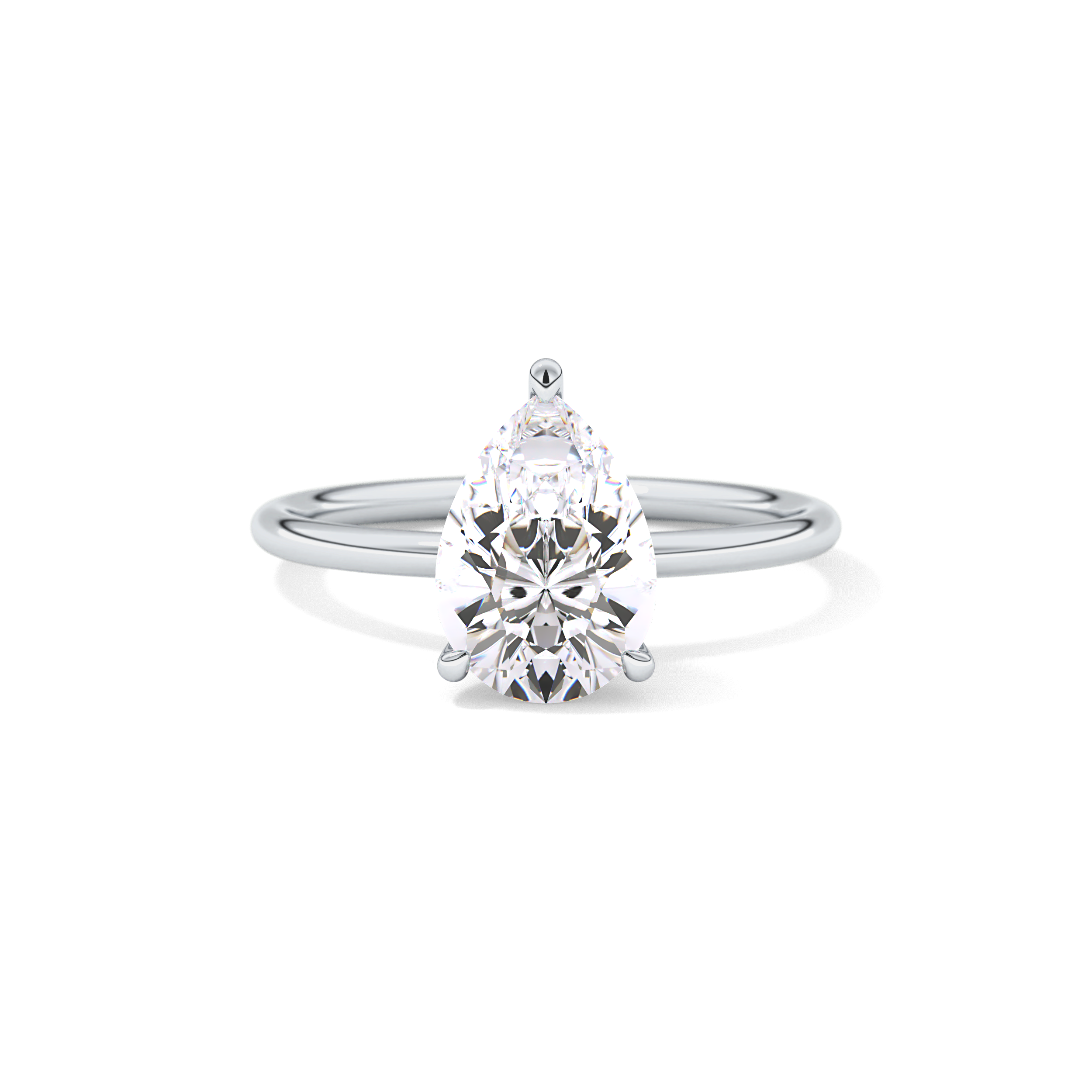 Pear Hidden Halo Lab Grown Diamond Engagement Ring