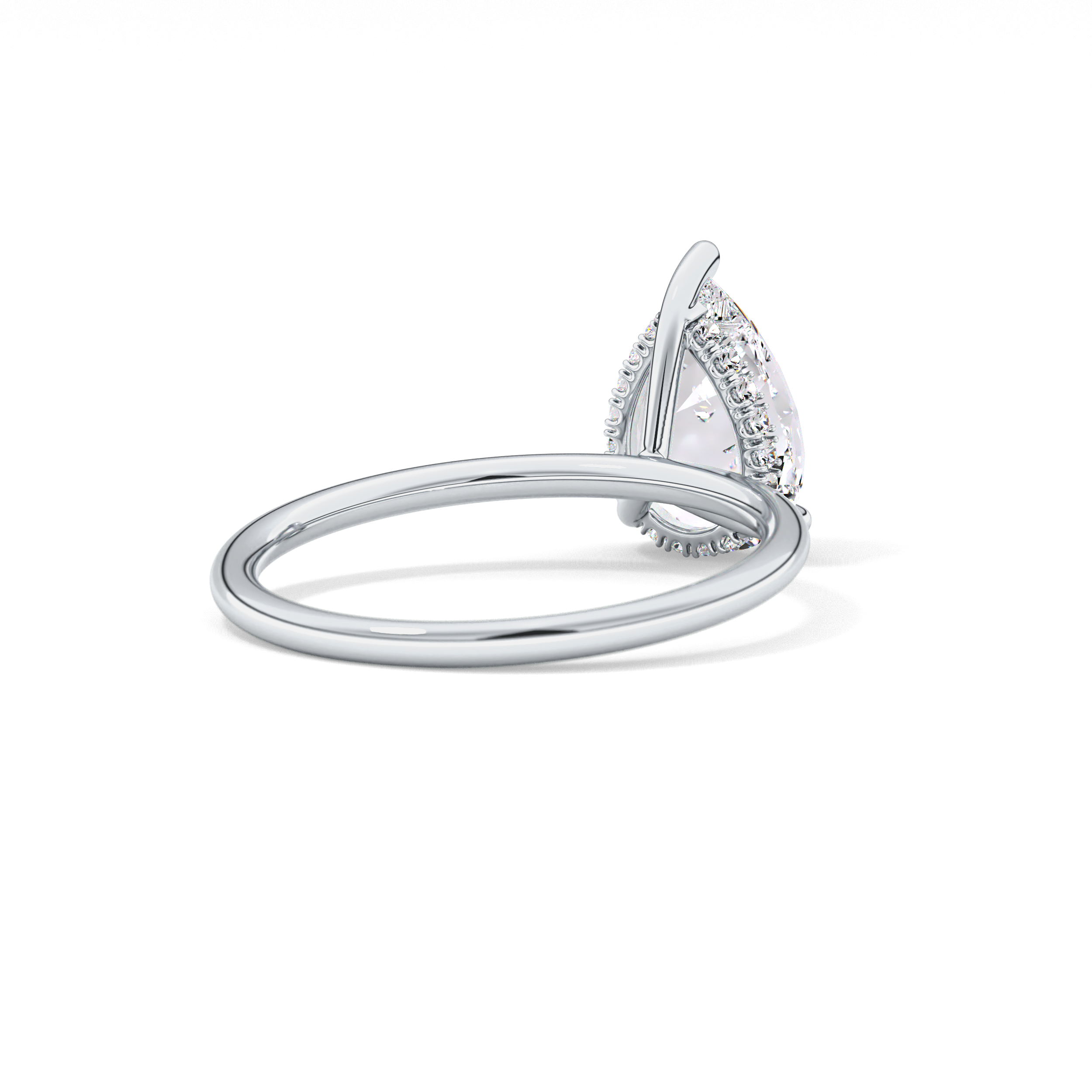 Pear Hidden Halo Lab Grown Diamond Engagement Ring