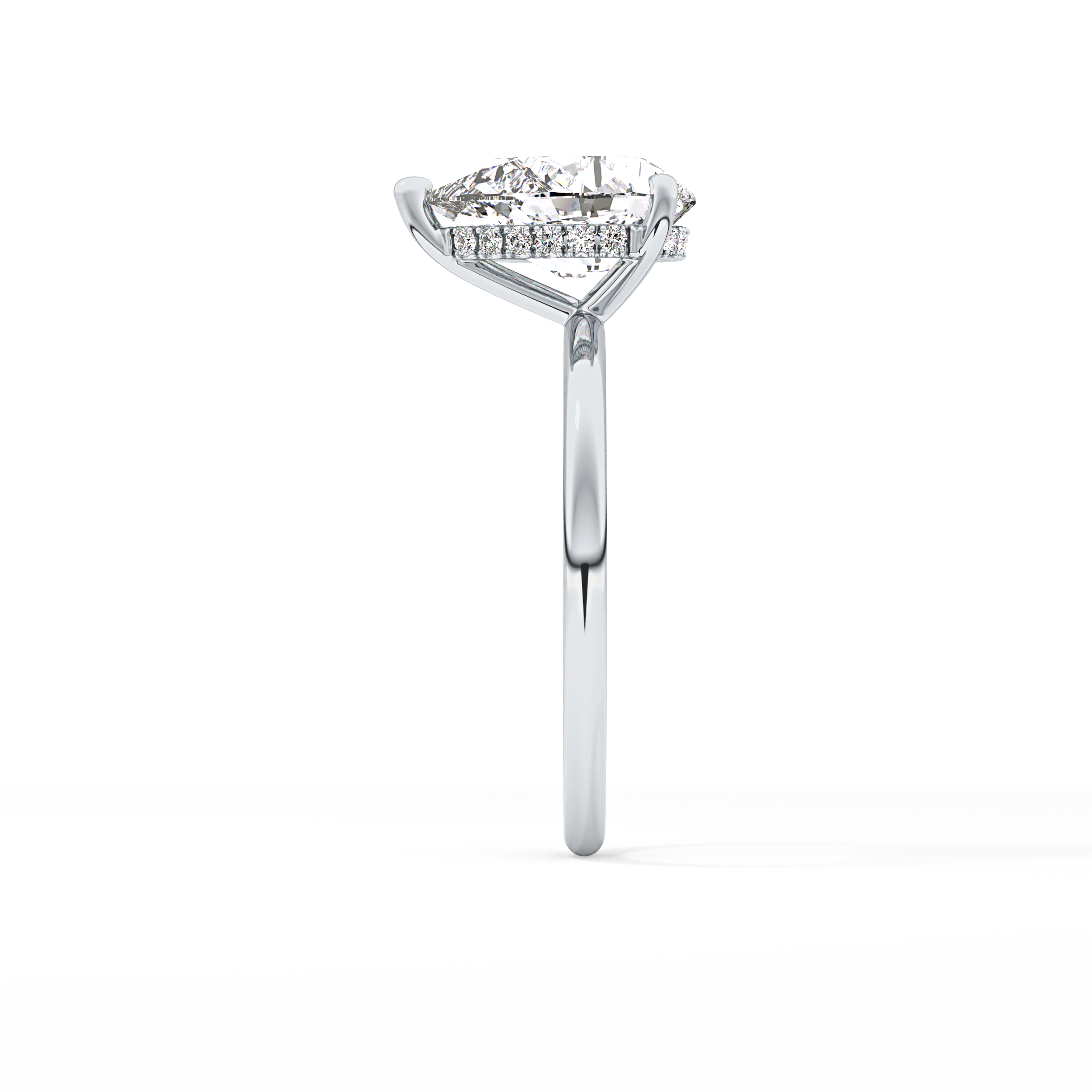 Pear Hidden Halo Lab Grown Diamond Engagement Ring