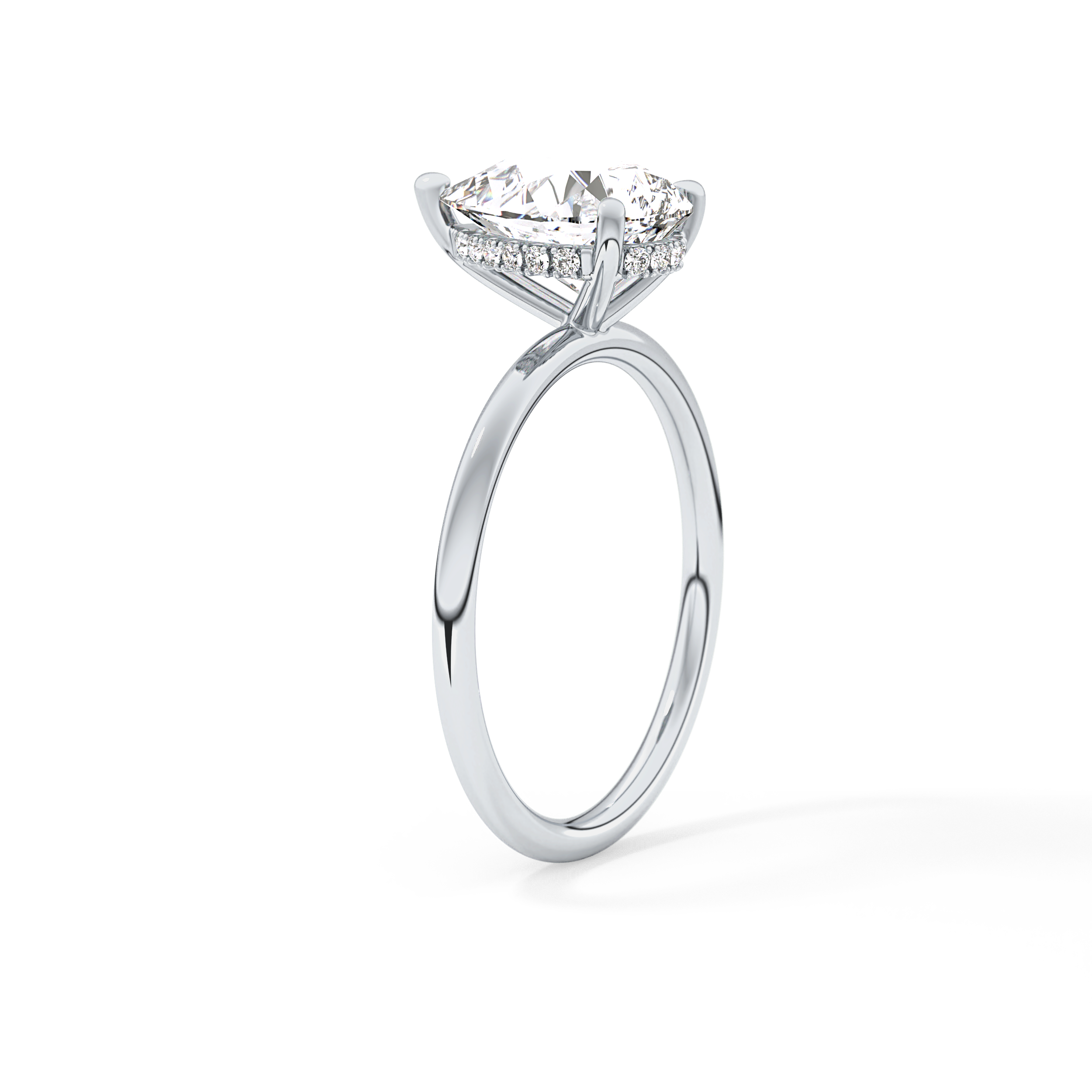 Pear Hidden Halo Lab Grown Diamond Engagement Ring