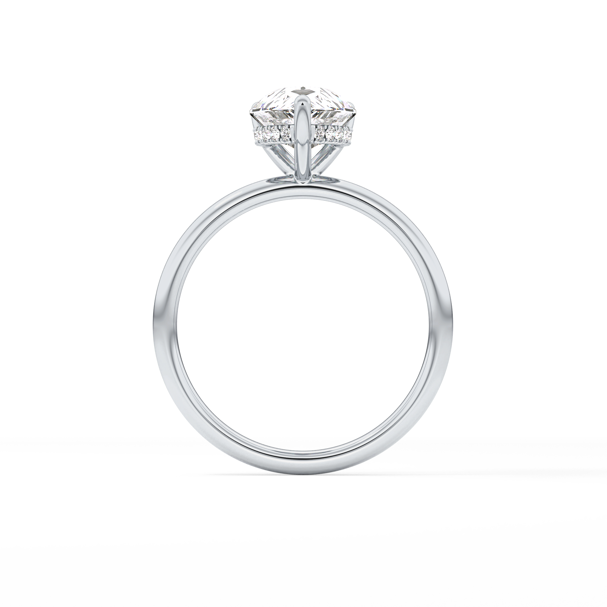 Pear Hidden Halo Lab Grown Diamond Engagement Ring