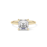Asscher Hidden Halo Lab Grown Diamond Engagement Ring
