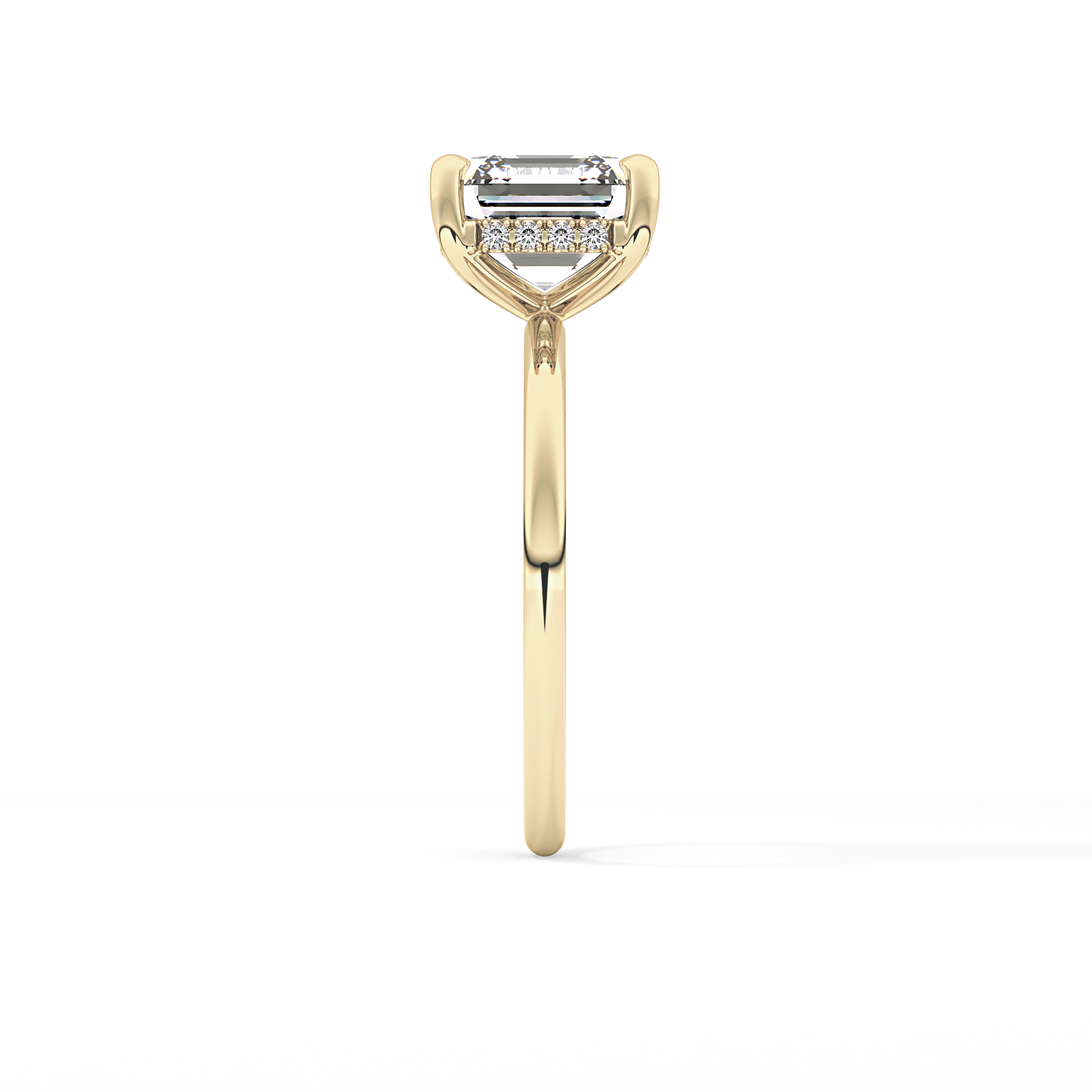 Asscher Hidden Halo Lab Grown Diamond Engagement Ring