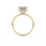 Asscher Hidden Halo Lab Grown Diamond Engagement Ring