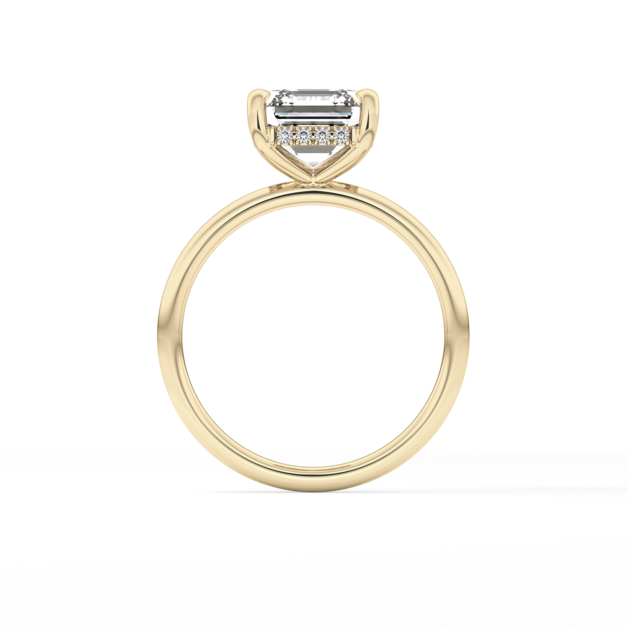 Asscher Hidden Halo Lab Grown Diamond Engagement Ring