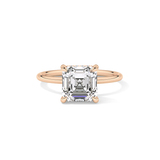 Asscher Hidden Halo Lab Grown Diamond Engagement Ring