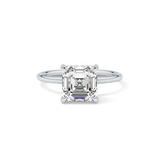 Asscher Hidden Halo Lab Grown Diamond Engagement Ring