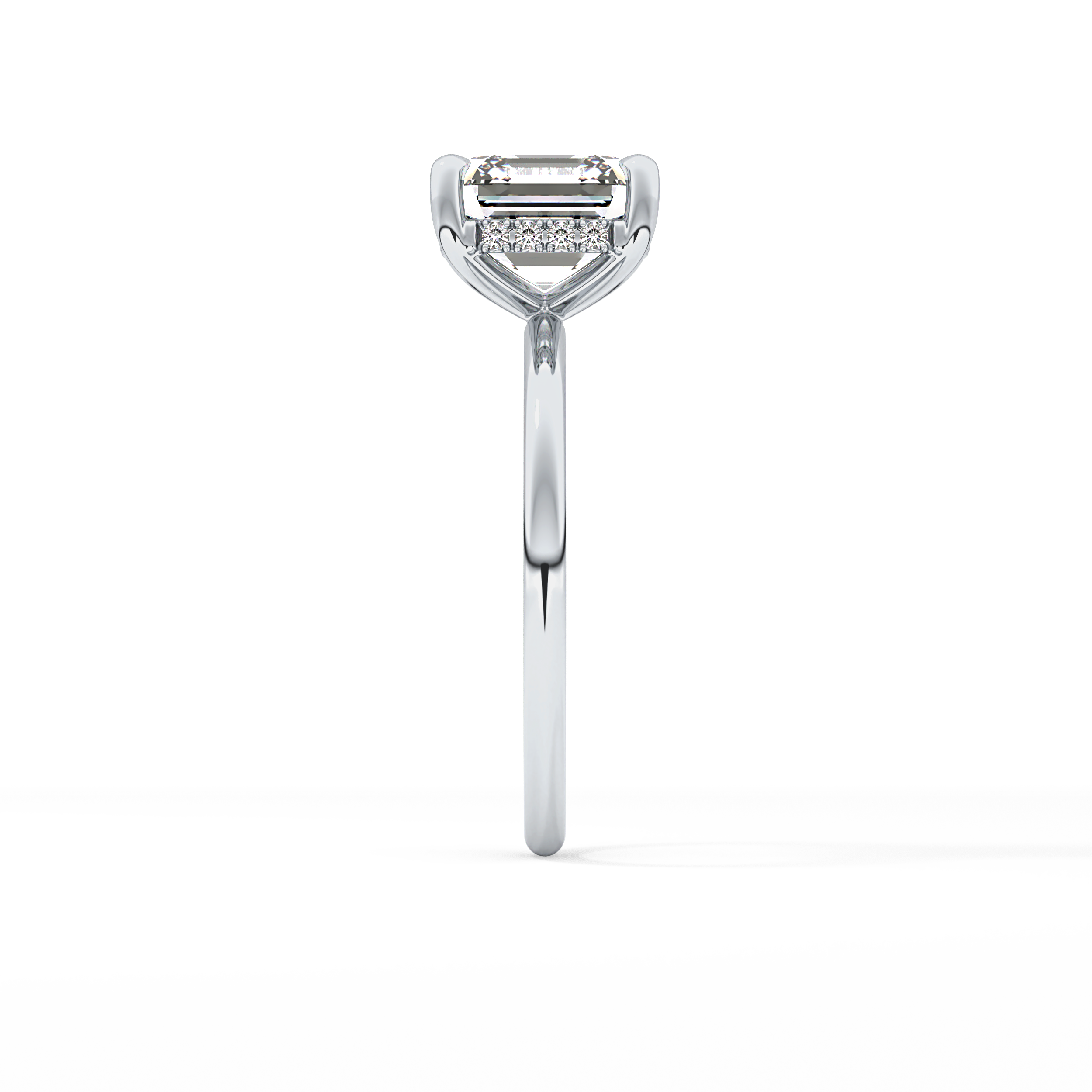Asscher Hidden Halo Lab Grown Diamond Engagement Ring