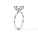 Asscher Hidden Halo Lab Grown Diamond Engagement Ring
