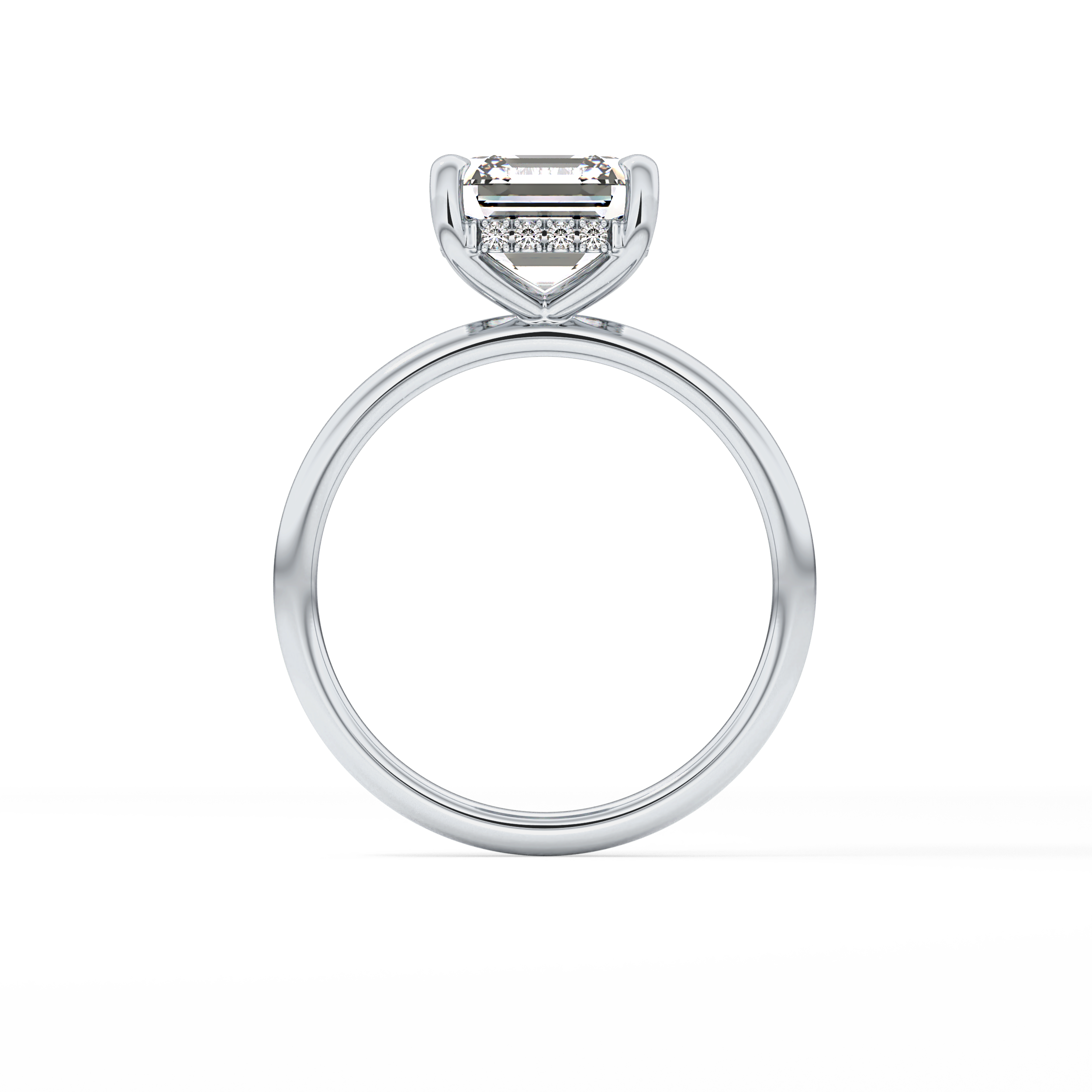Asscher Hidden Halo Lab Grown Diamond Engagement Ring