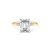 Emerald Solitaire Lab Grown Diamond Engagement Ring